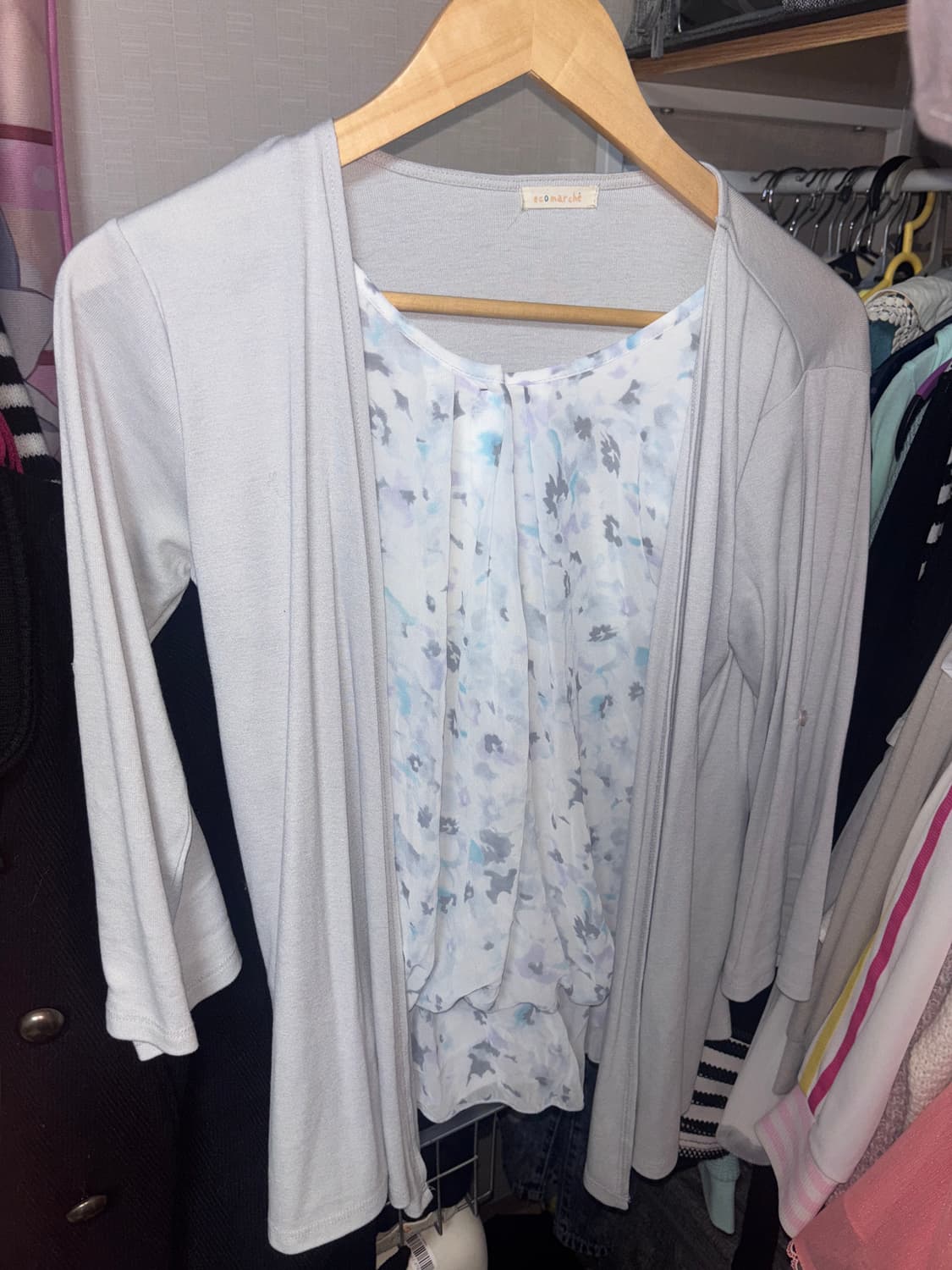 잔꽃 블라우스 가디건 여리 빈티지 모리걸 하구미 러블리 상품이미지1