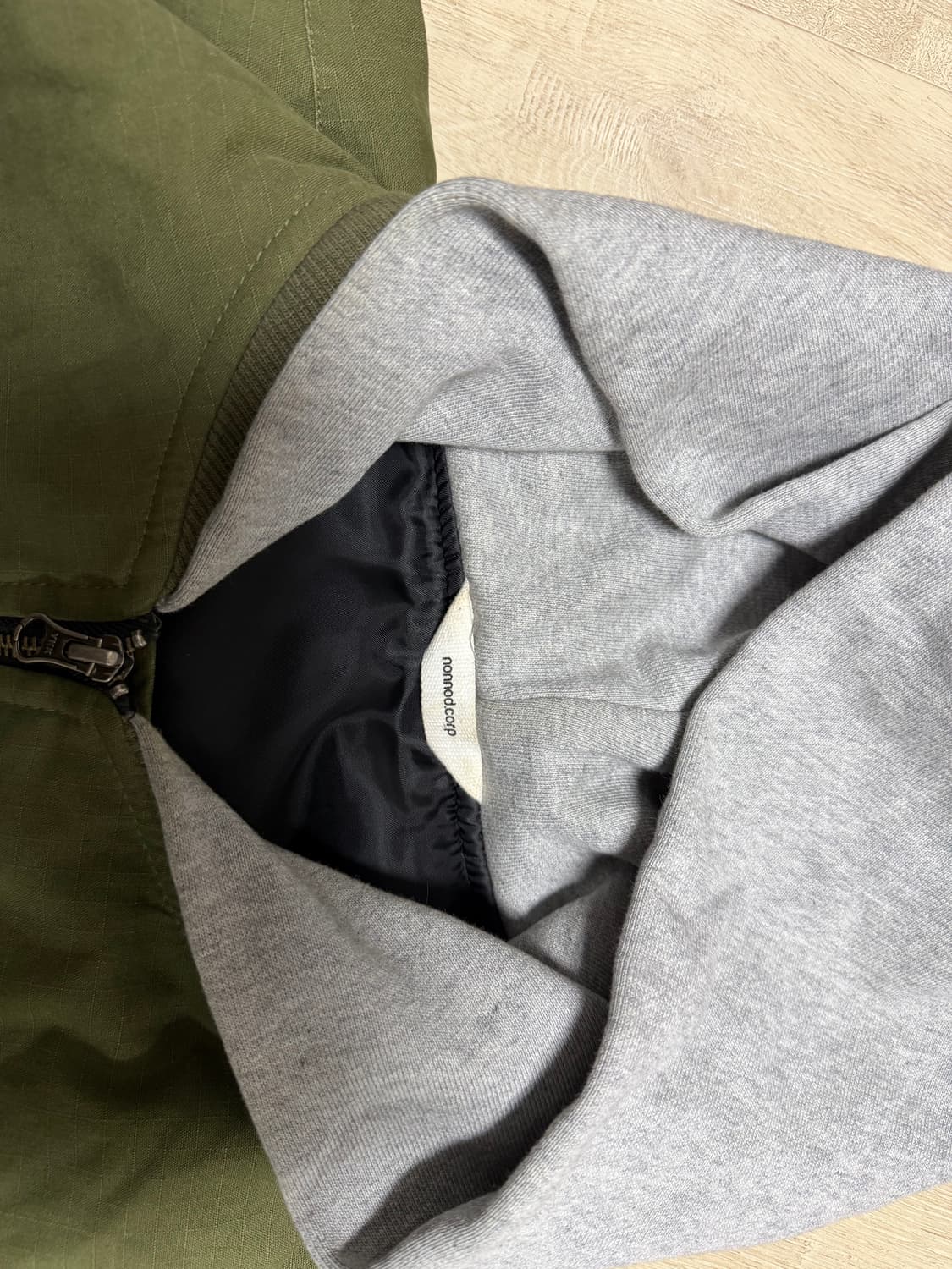 os)논노드 립스탑 후디 봄버 상품이미지3