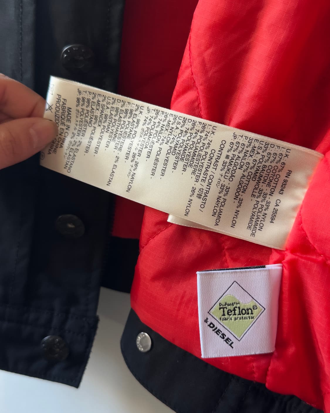 [DIESEL] black contrast quilted trucker  상품이미지10