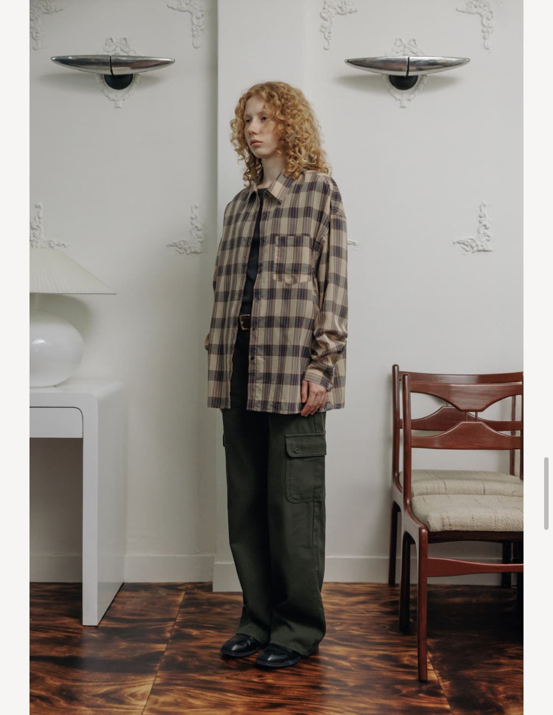 ged 게드 쉬어 체크 셔츠 5번 착용 미만 상품이미지4