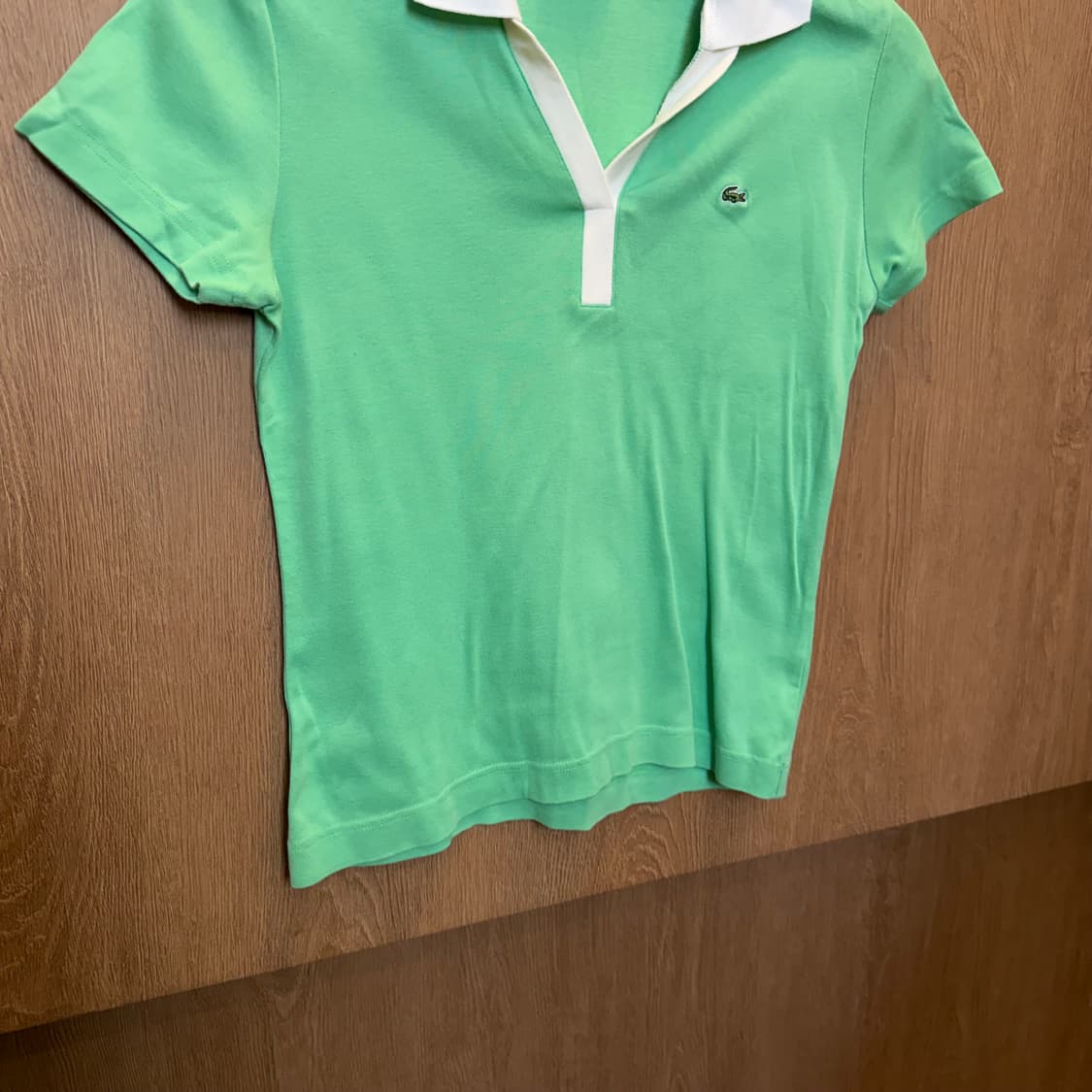 라코스테 카라 반팔 티셔츠 로고 자수 디테일 슬림핏 민트 상품이미지4