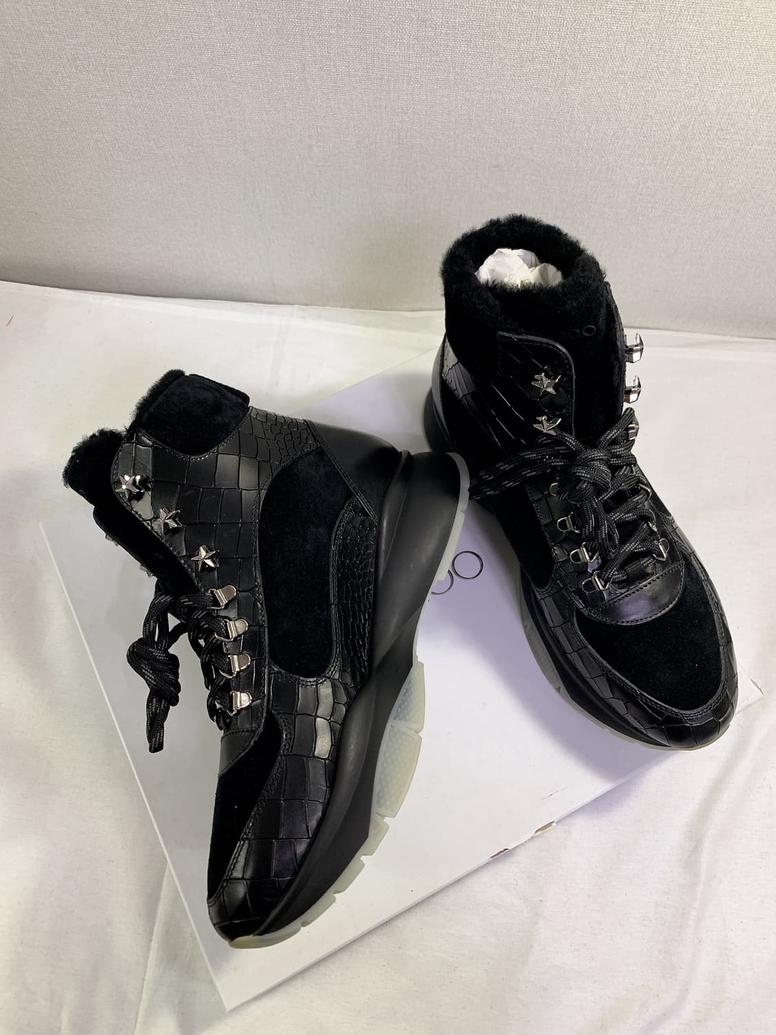 (새상품)지미추 남성 블랙 크로커 하이탑 상품이미지5