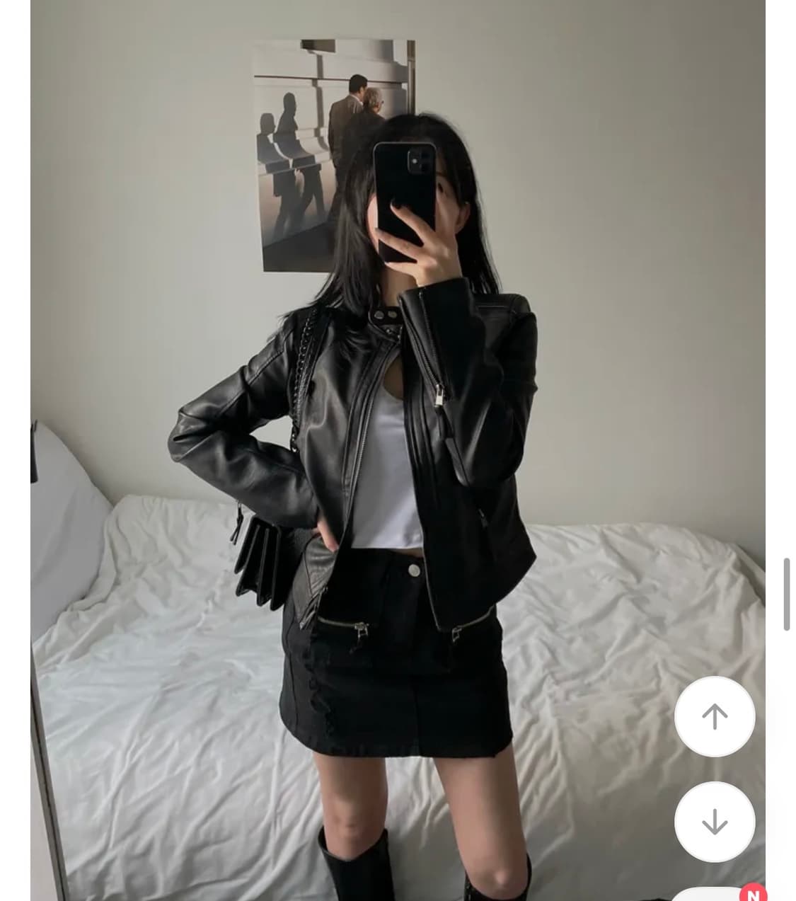 이너뮤트 슬림 레더 자켓 S 새상품 상품이미지5