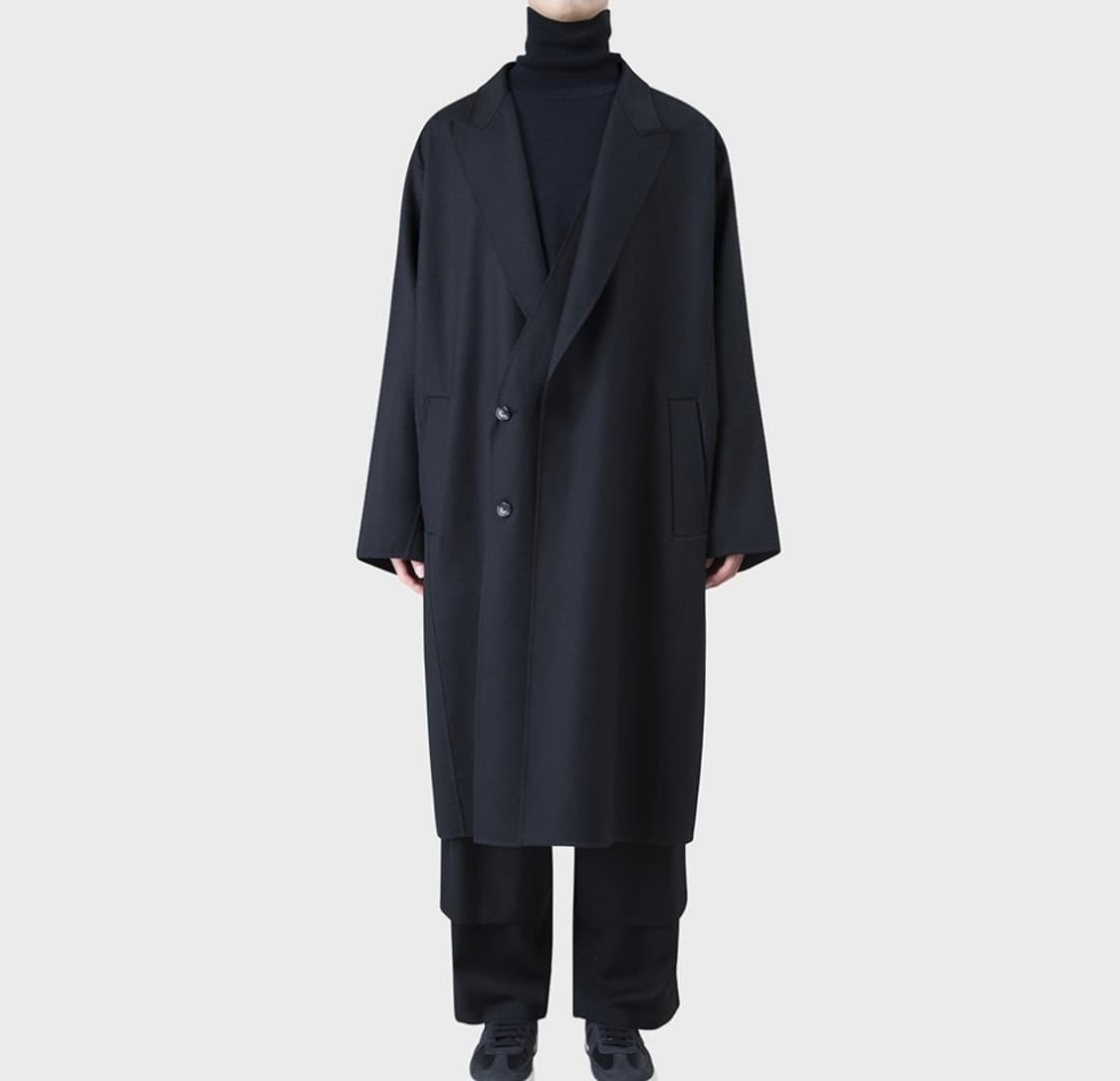 송지오옴므 더블 레이어드 오버핏 코트 팝니다 우영미 타임옴므 솔리드옴므 상품이미지1