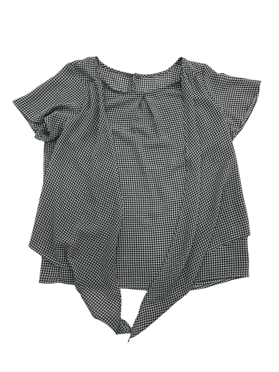 체크 반팔 블라우스  상품이미지3