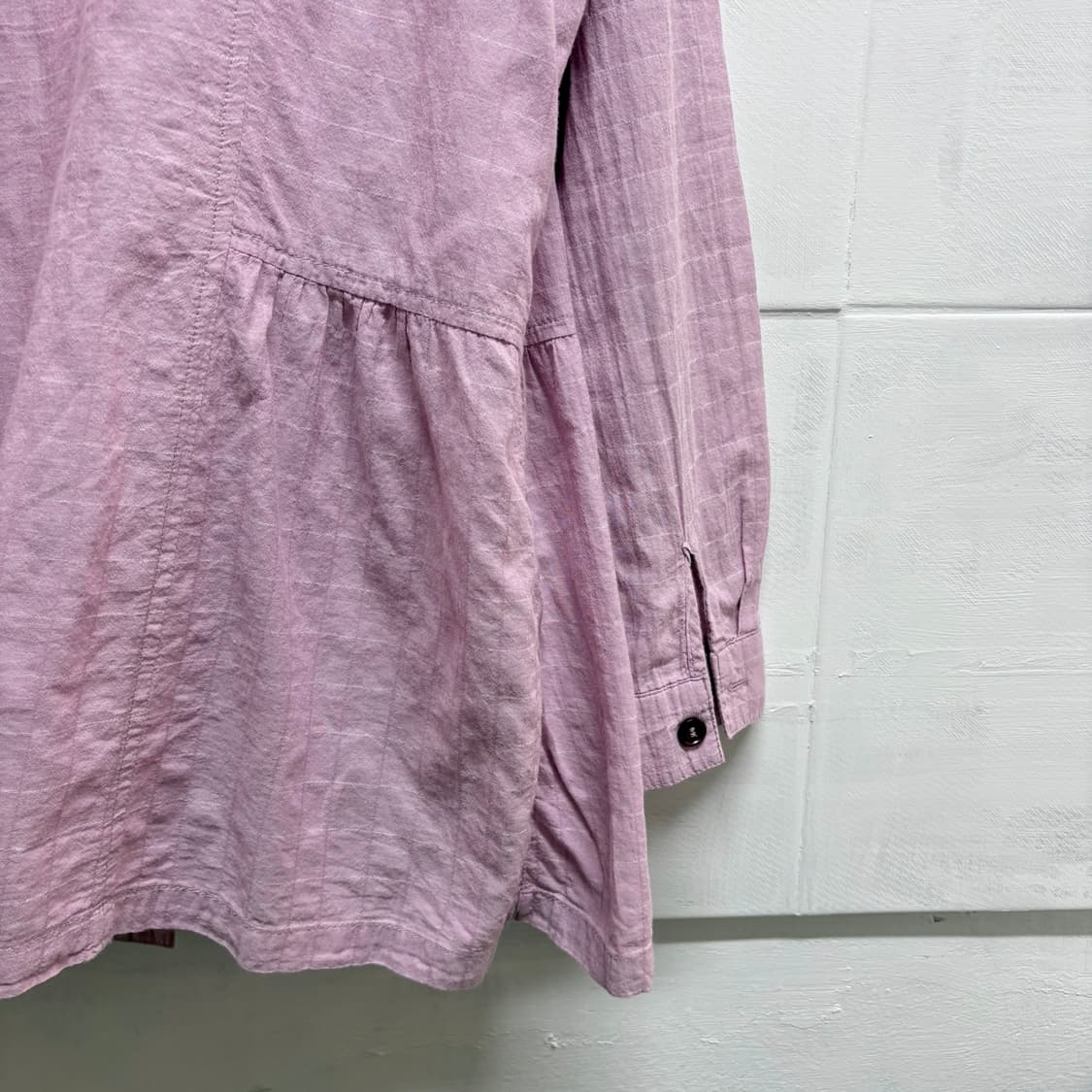 라벤더 긱시크 코튼 셔링 체크 셔츠 자켓 JPN 상품이미지7