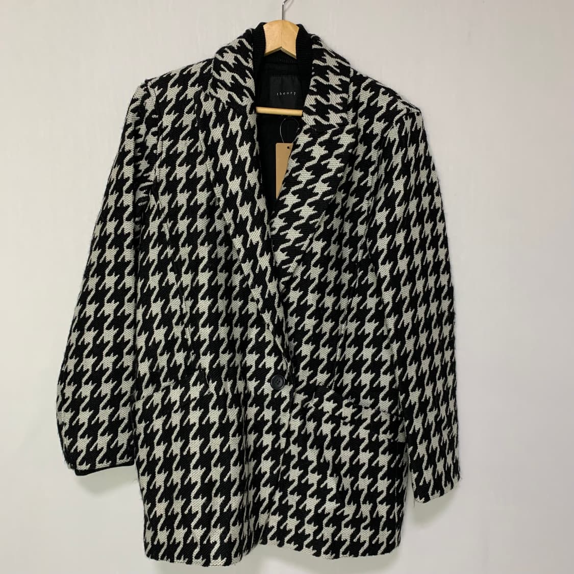 띠어리 원버튼 빈티지 하운드투스 체크 자켓 숏코트 상품이미지2