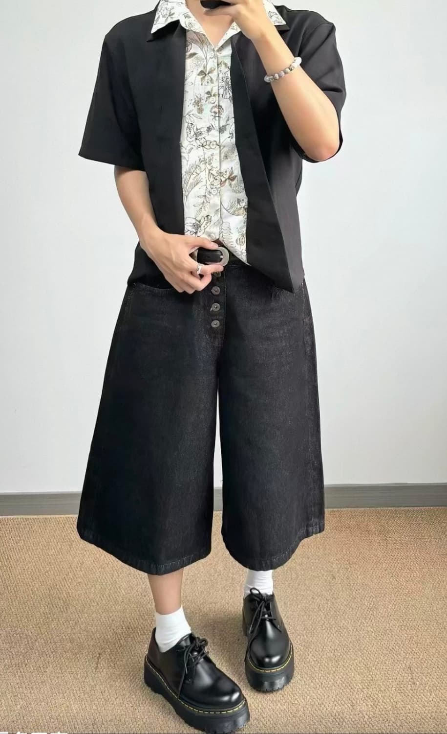 7부 데님 버뮤다 팬츠 상품이미지3