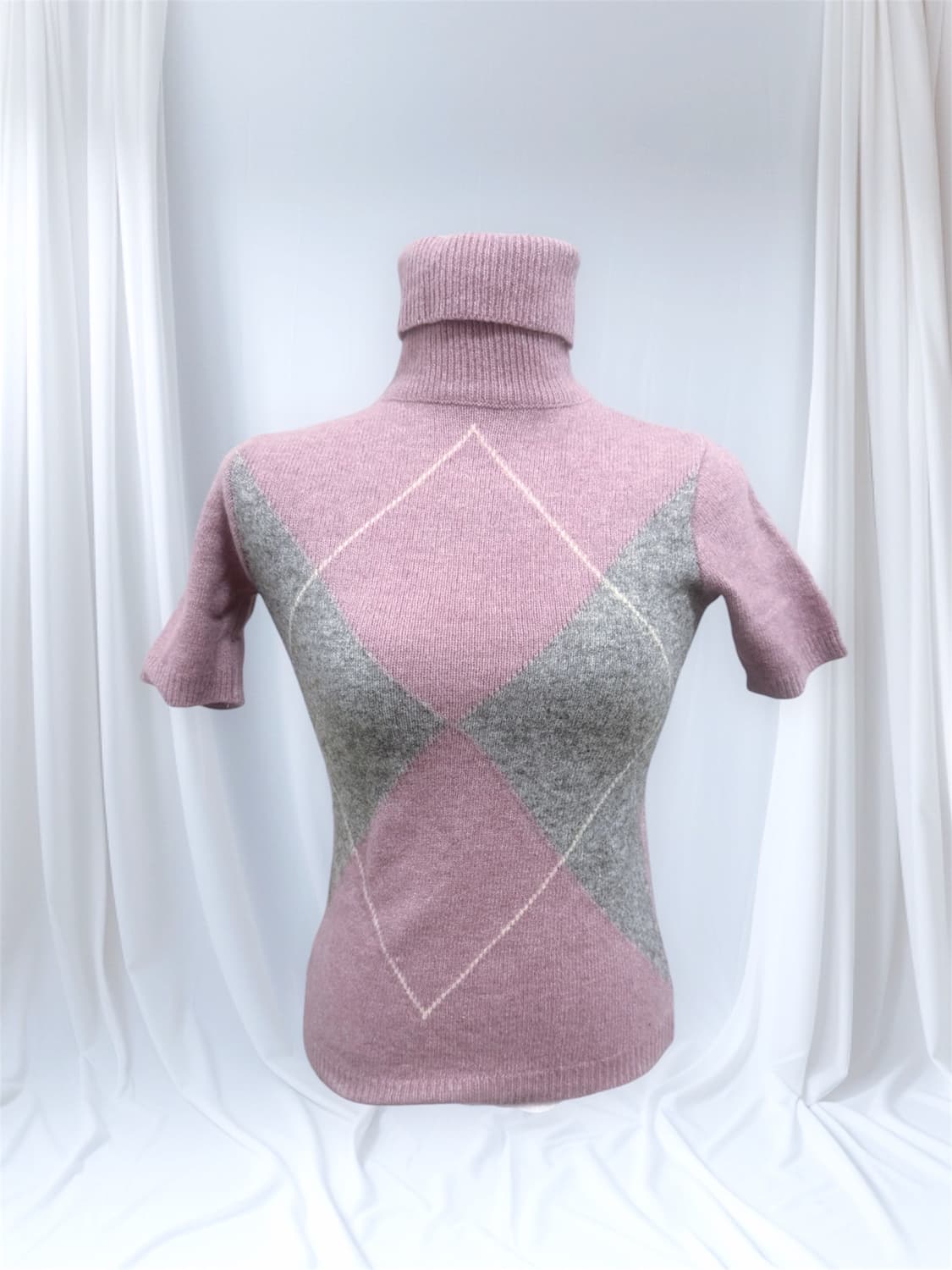 빈티지 아가일 반팔 니트 상품이미지1