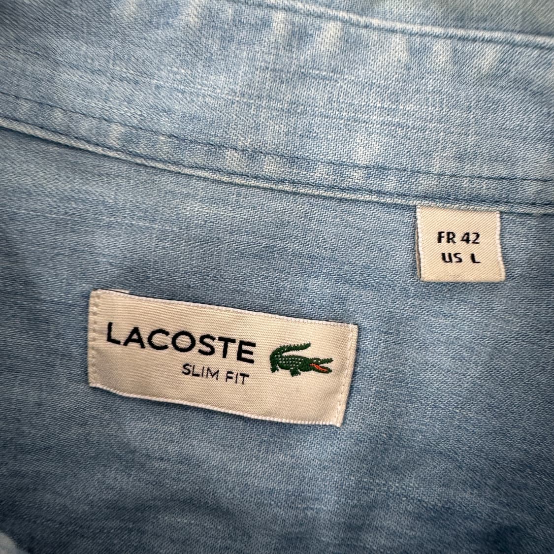 105 라코스테 슬림핏 데님 남방 셔츠  상품이미지5