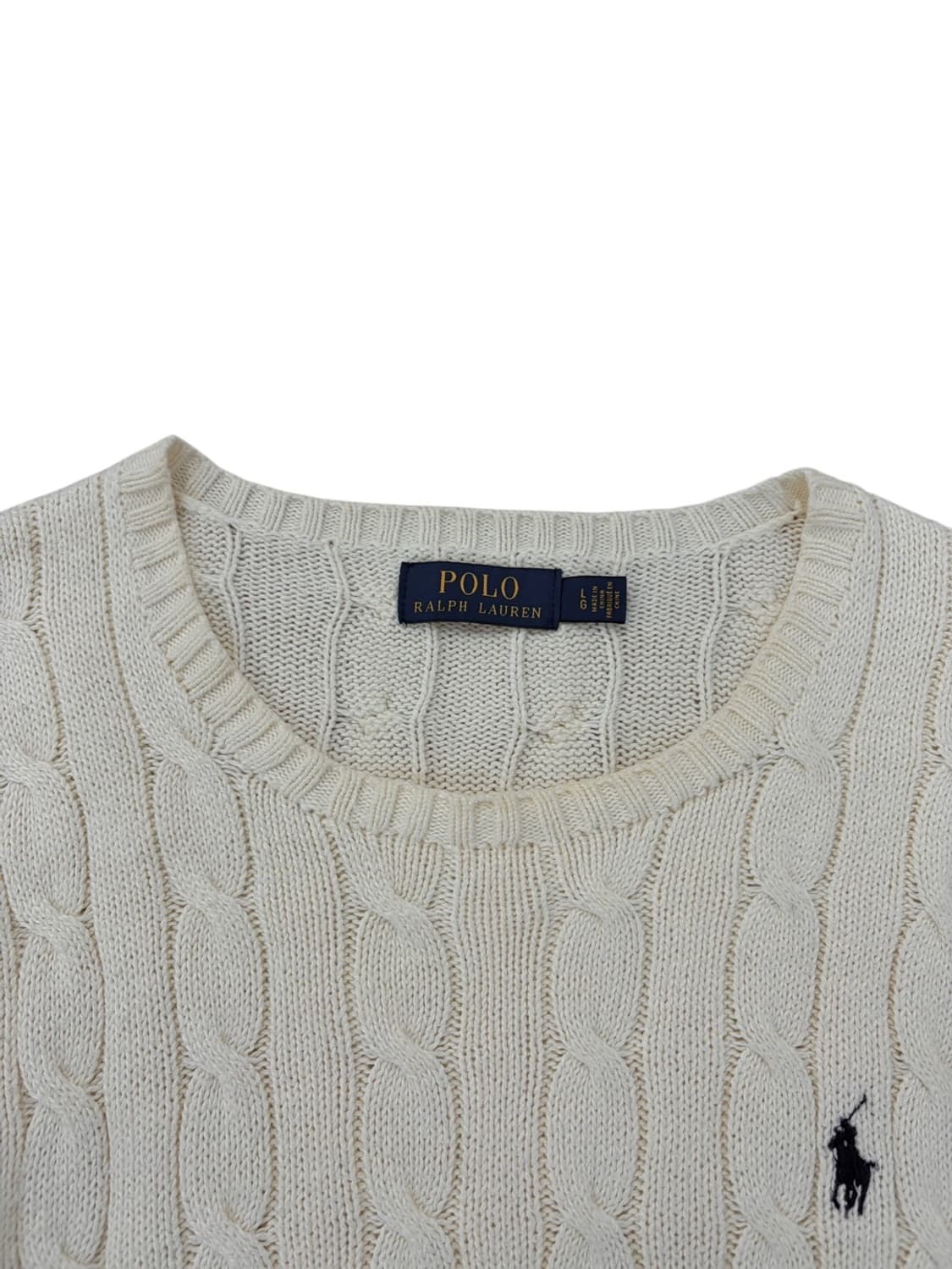 폴로 케이블 꽈배기 니트 아이보리 (L) 상품이미지3