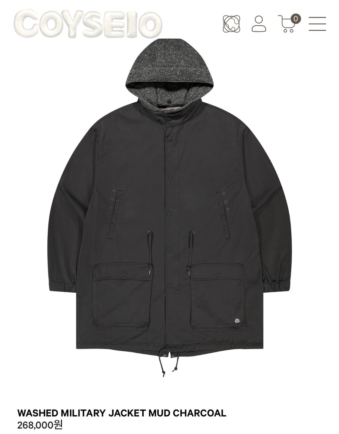 (구함)코이세이오 야상 자켓 차콜 상품이미지1