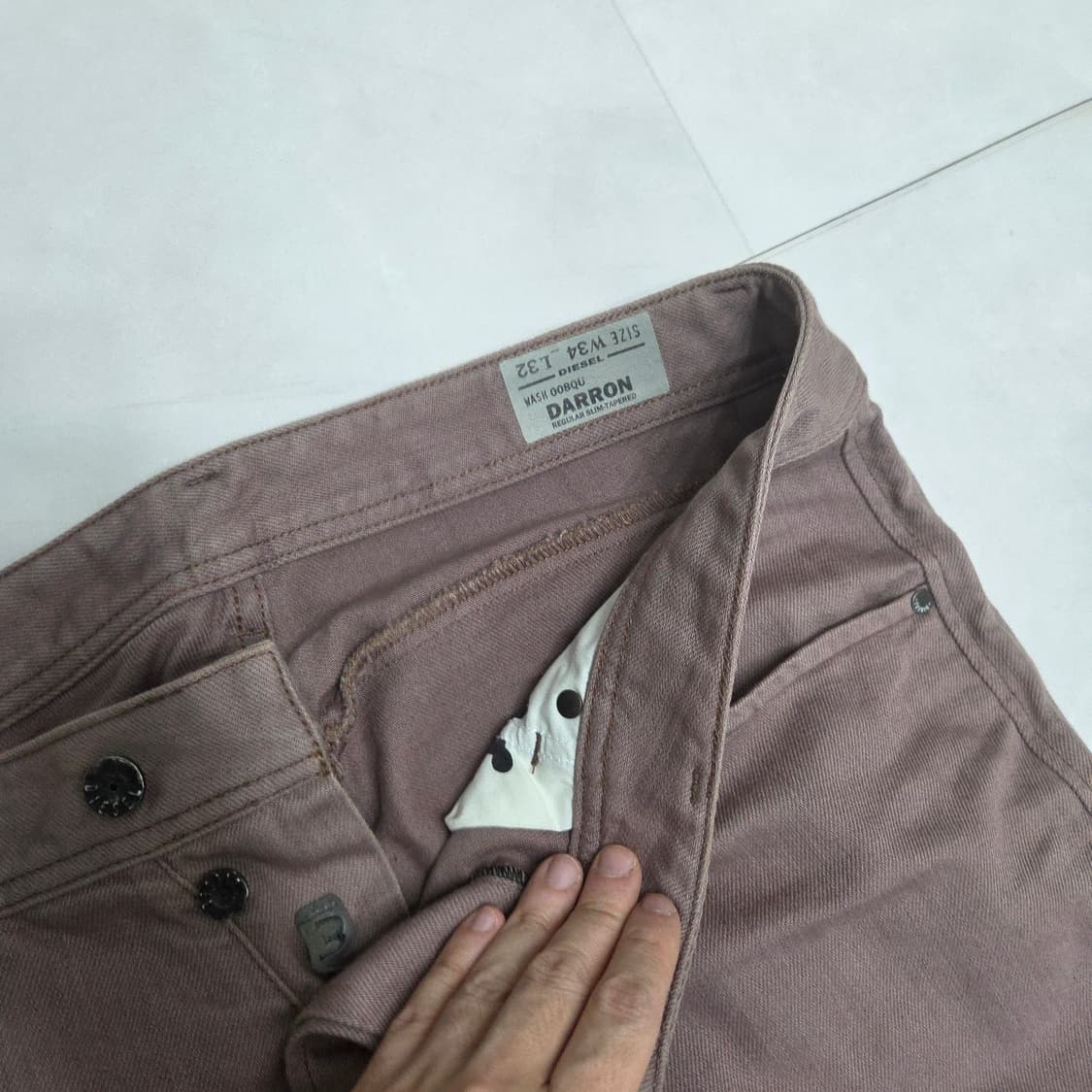 디젤 자타니 마론 색 팬츠 34×32 상품이미지4