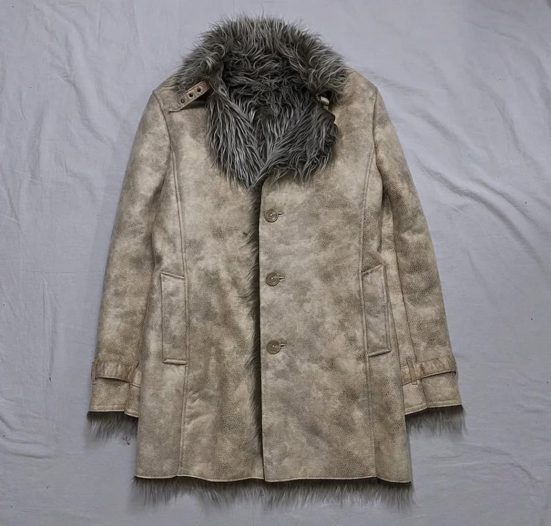 Semantic design faux fur trimming beige 상품이미지1