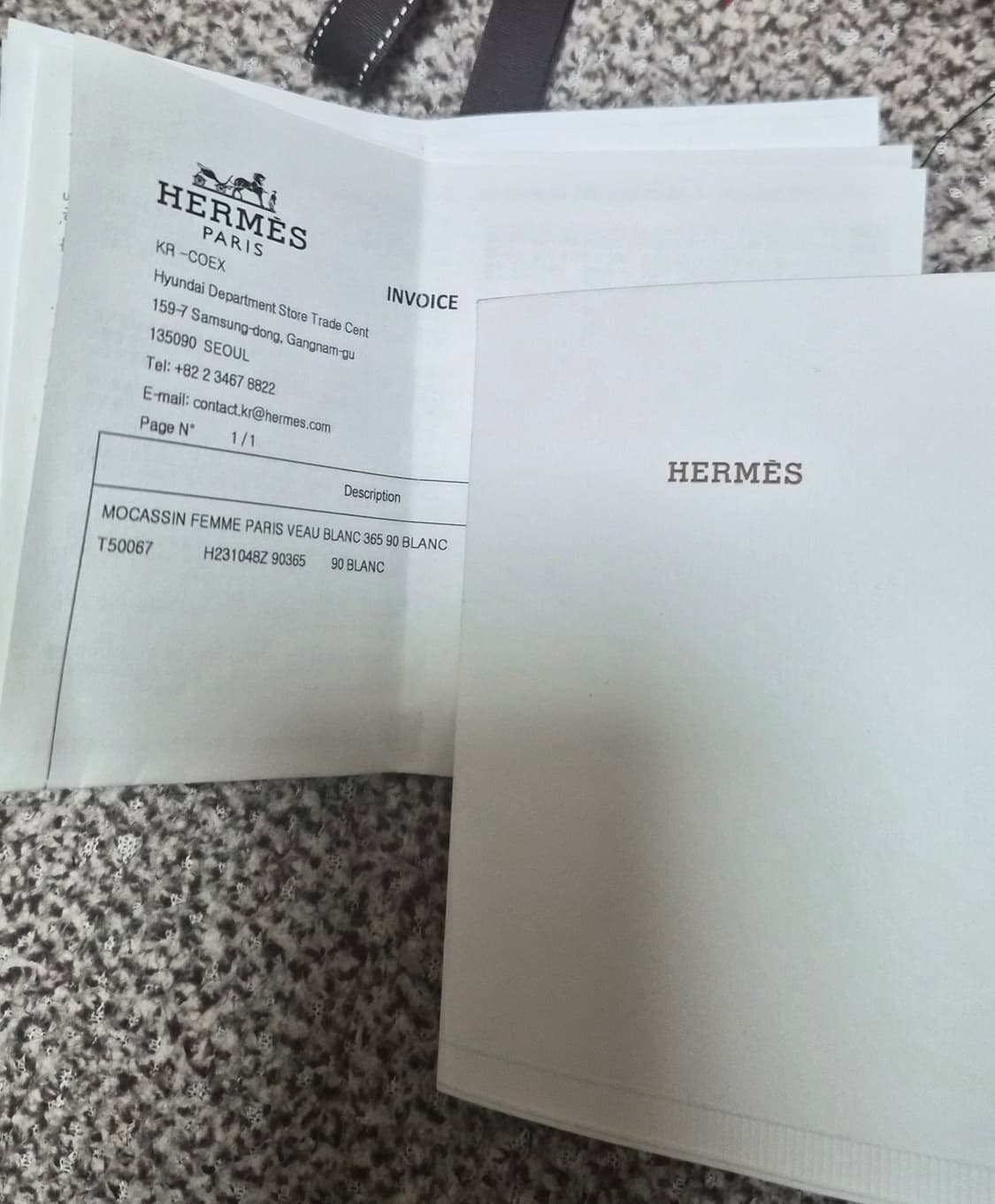 [HERMES] 에르메스 파리 로퍼 화이트 금장 36.5 (Full Se 상품이미지9