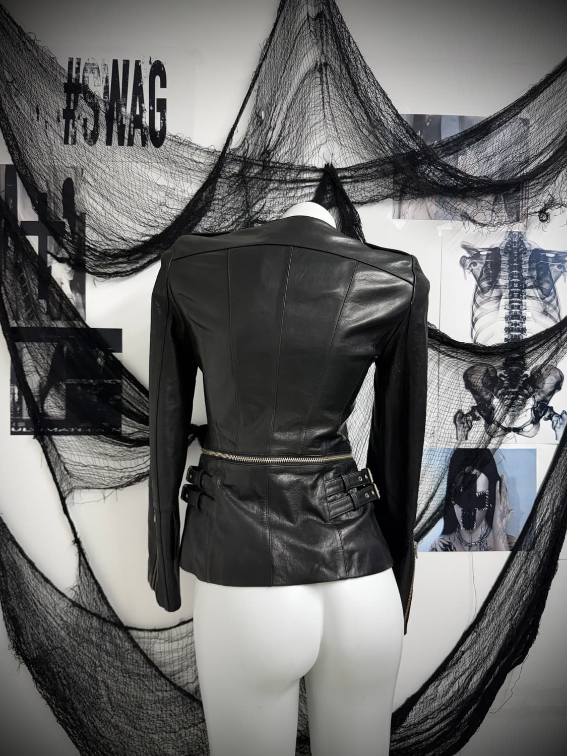 Punk mood real leather jacket 상품이미지3