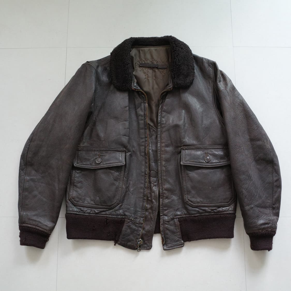 70s 오리지널 미군 USN G-1 플라이트 레더 가죽 자켓  42 상품이미지1