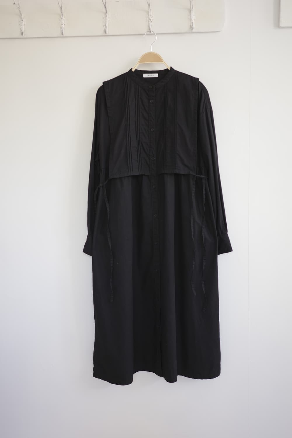 일본 빈티지 블랙 셔츠형 롱 원피스 상품이미지2