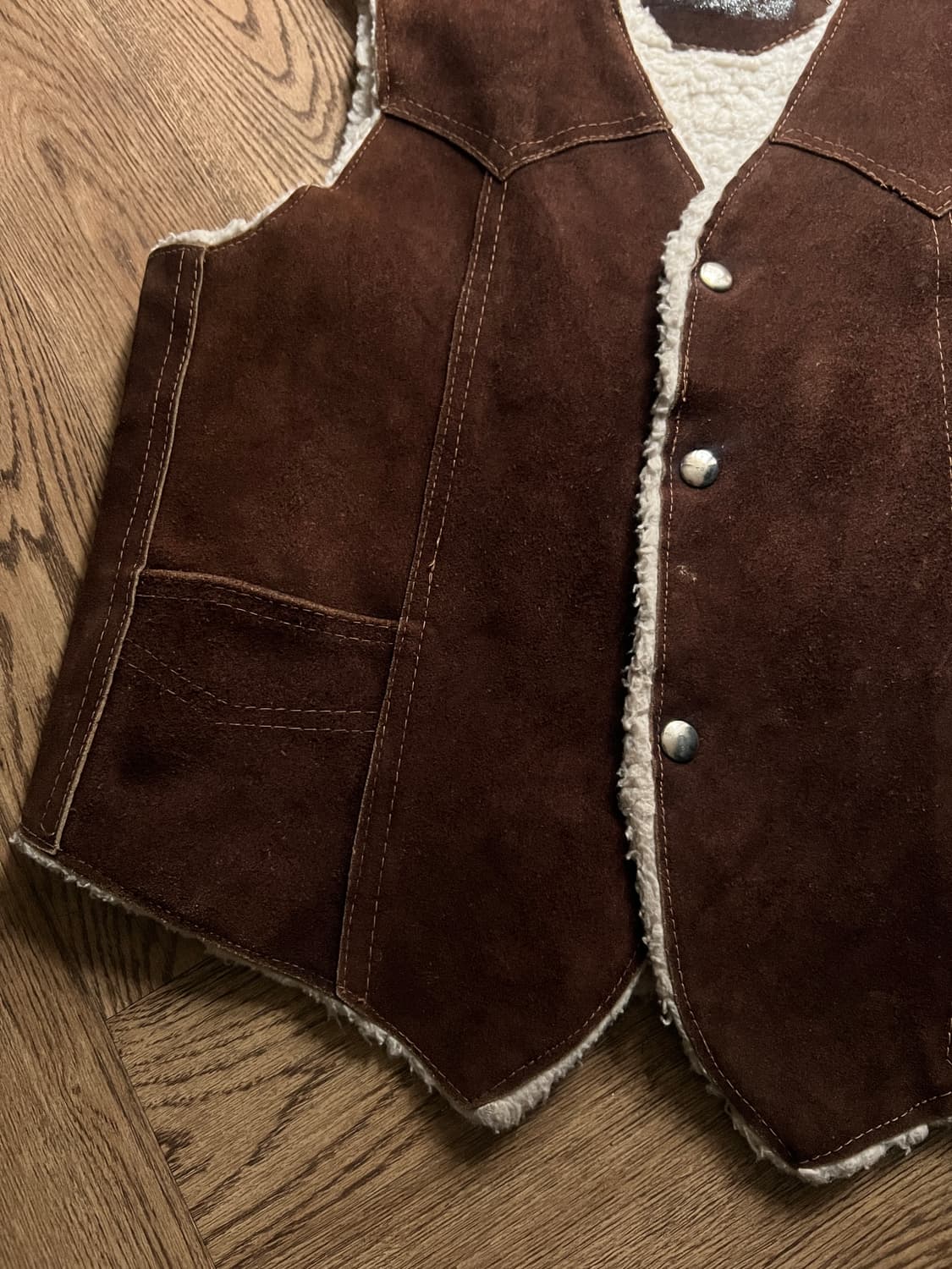 [S]90's USA 빈티지 스웨이드 웨스턴 베스트 상품이미지3