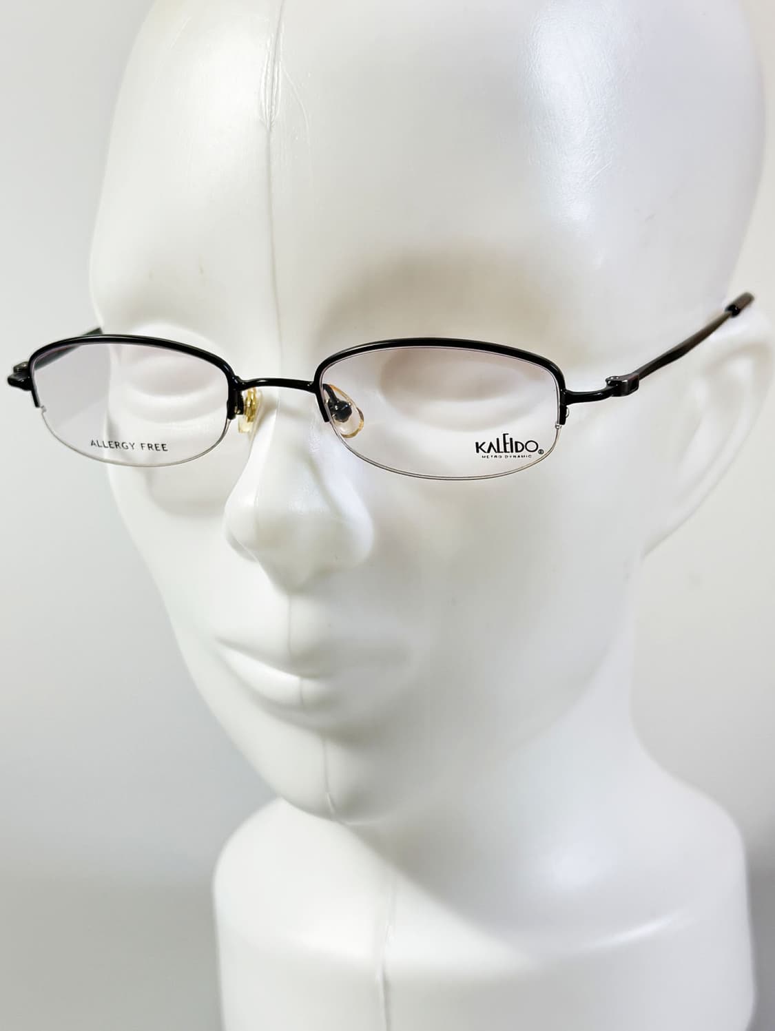KALEIDO 블랙 반무테 스퀘어 메탈 빈티지 안경 상품이미지8