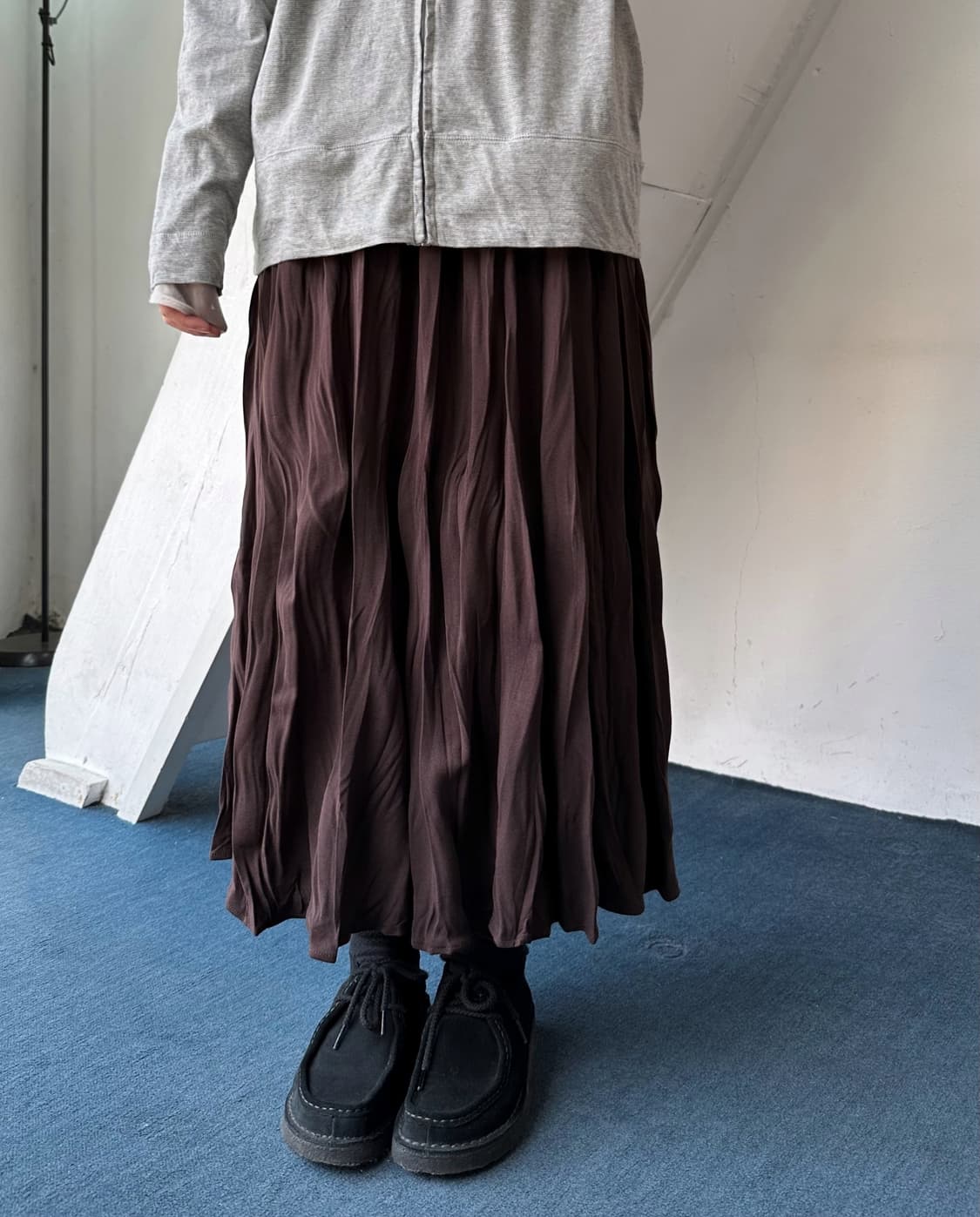 Irregularity pleats design long skirt 상품이미지7