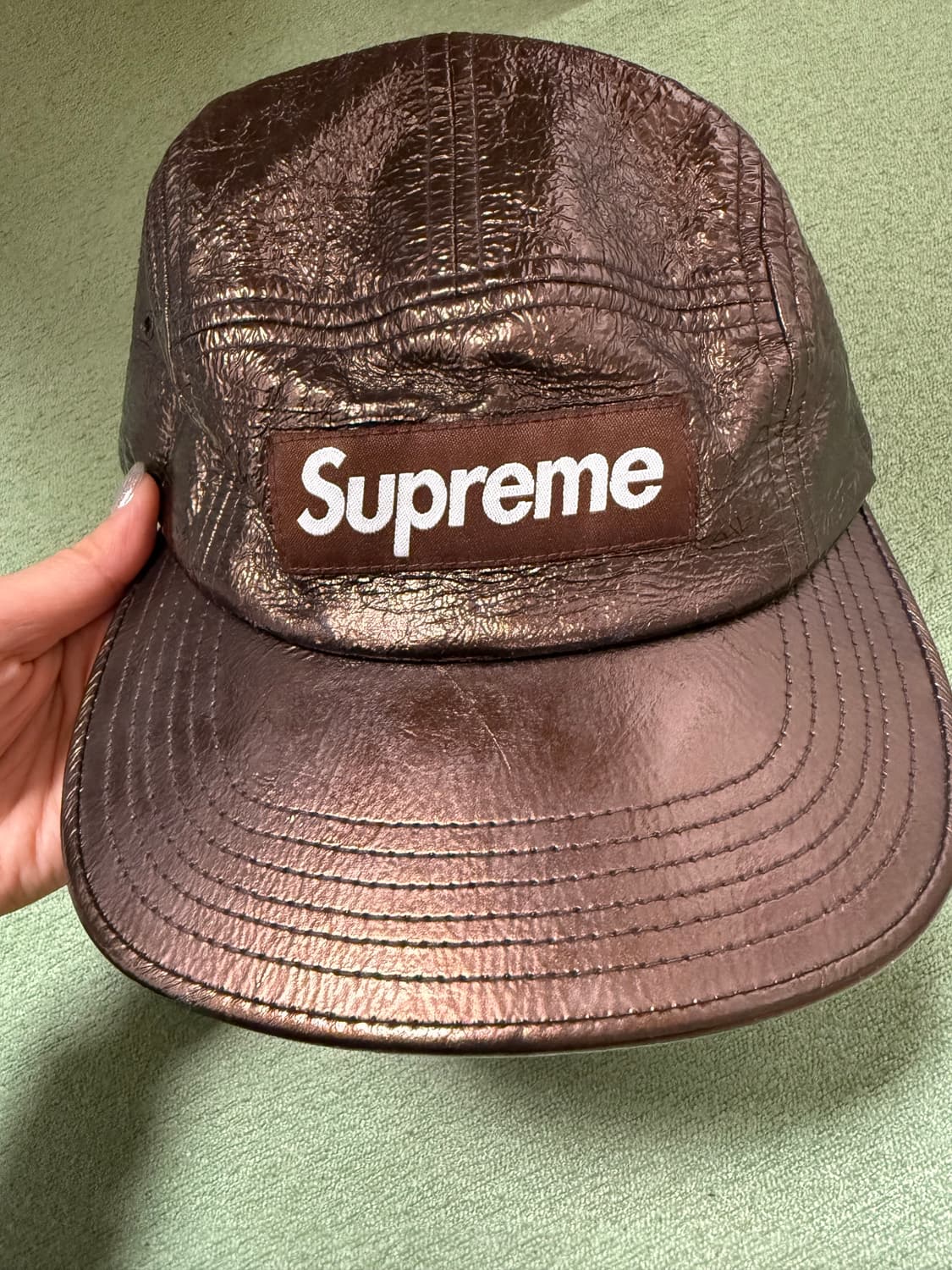 슈프림 캠프캡 가죽 (여성용size) 상품이미지1