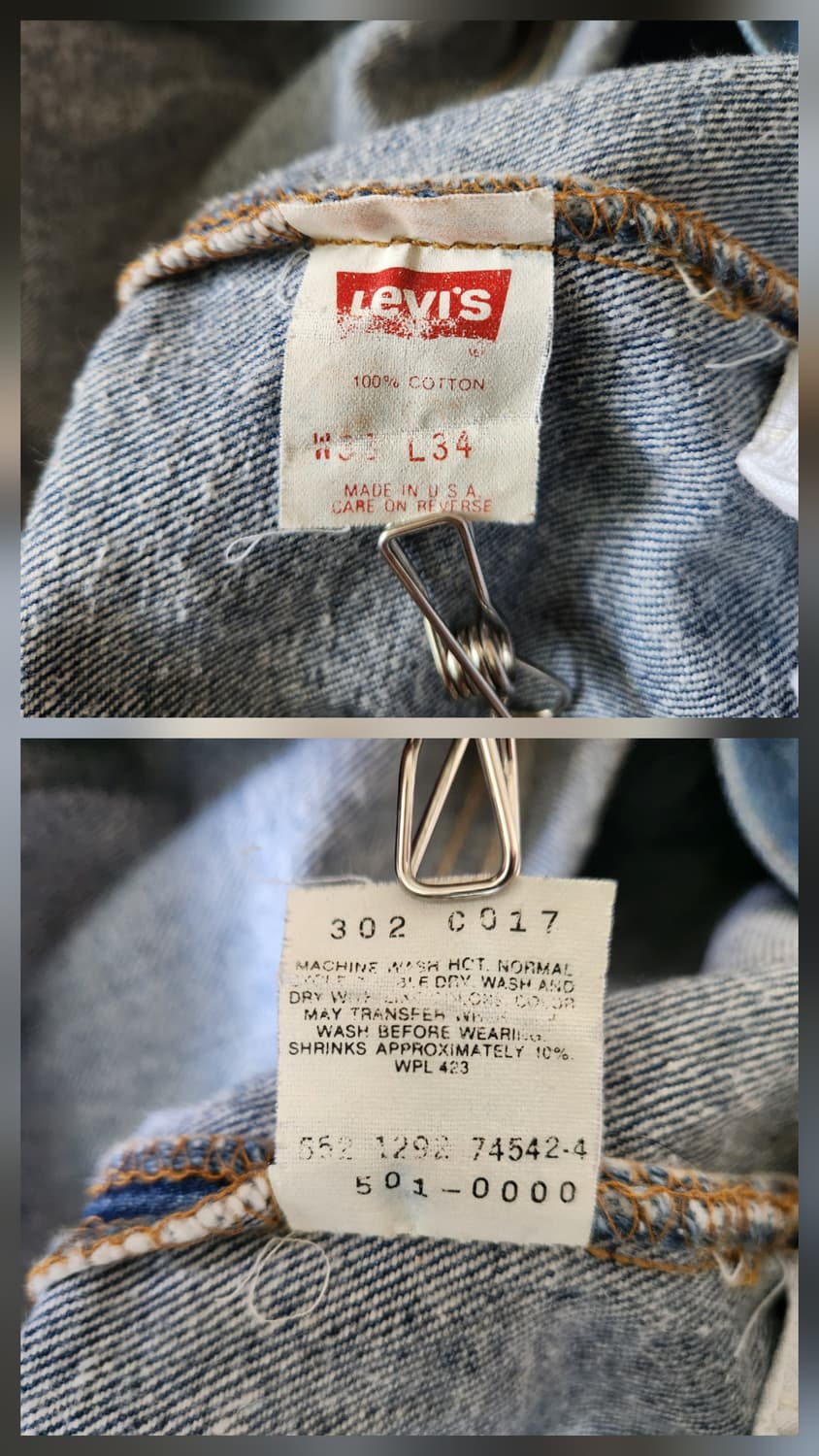 90s Levi's 리바이스 501 USA 진청 W33 L34 상품이미지6