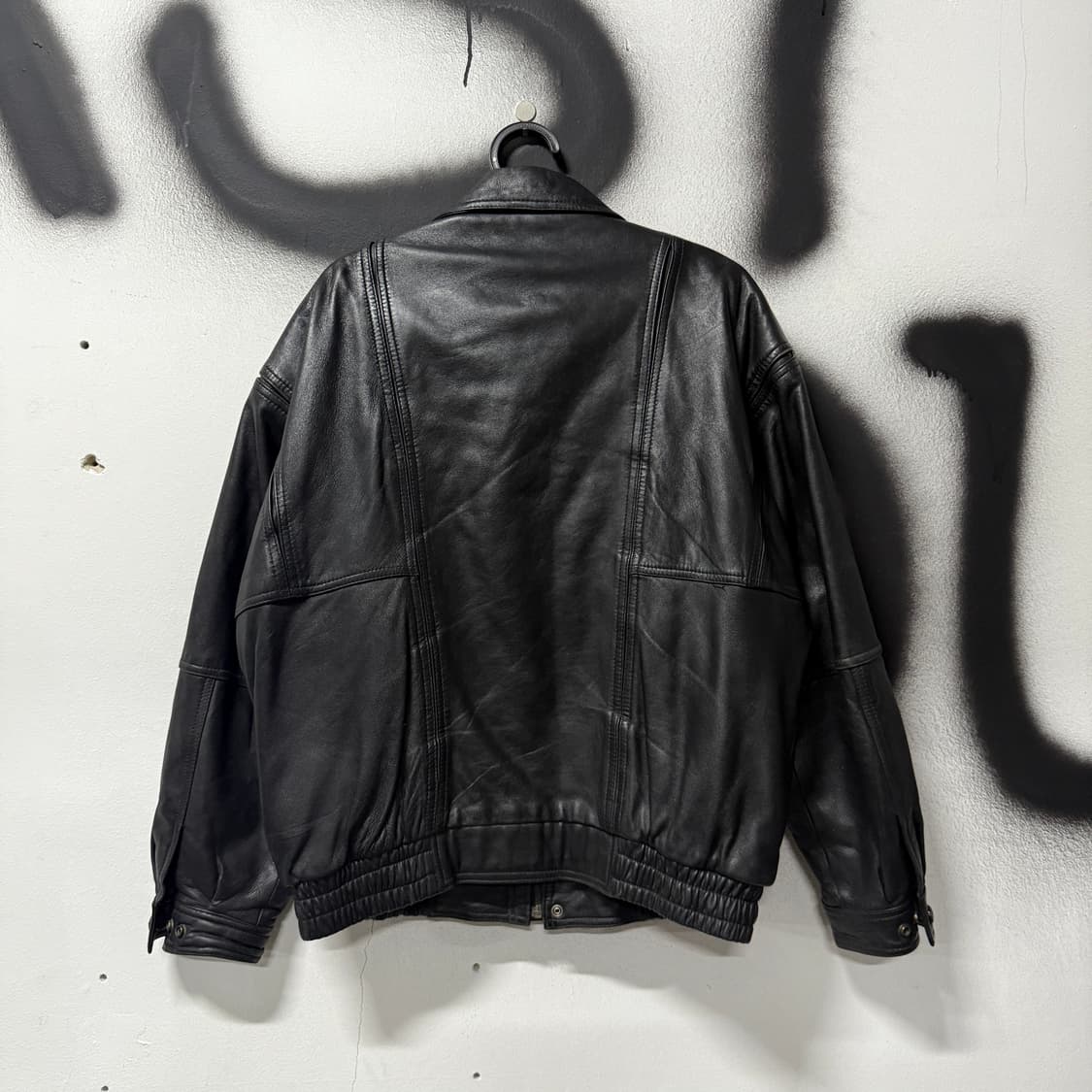 VTG 빈티지 100% 쉽스킨 절개 디테일 퀼팅 양가죽 봄버 자켓 상품이미지2