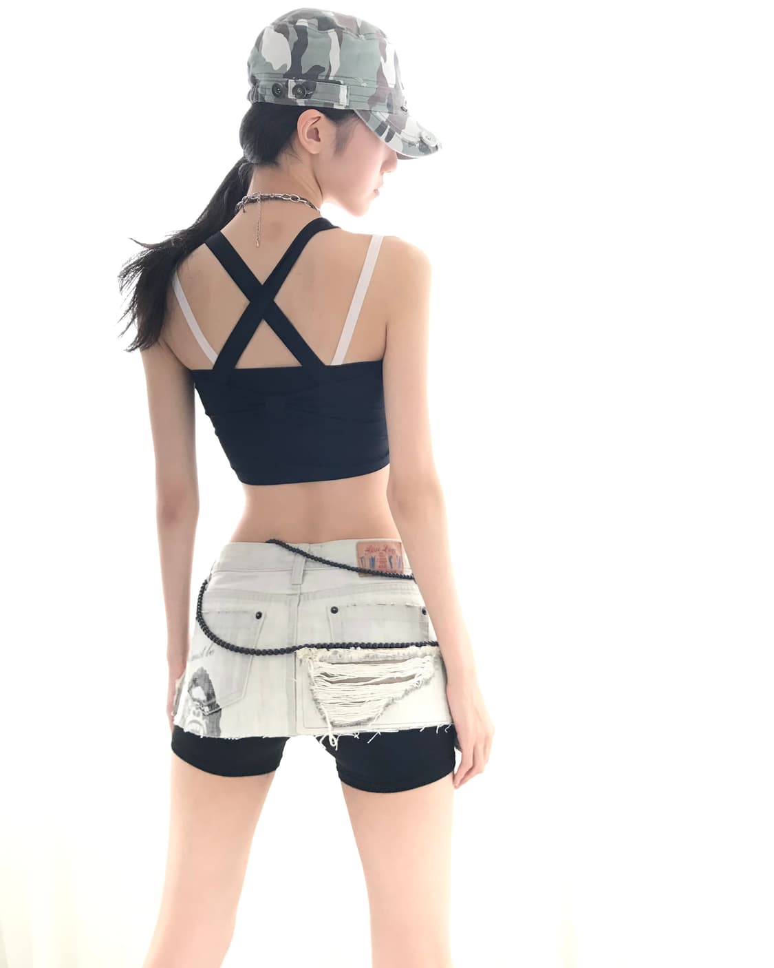 Black&Silver cubic cancan tank top  상품이미지6