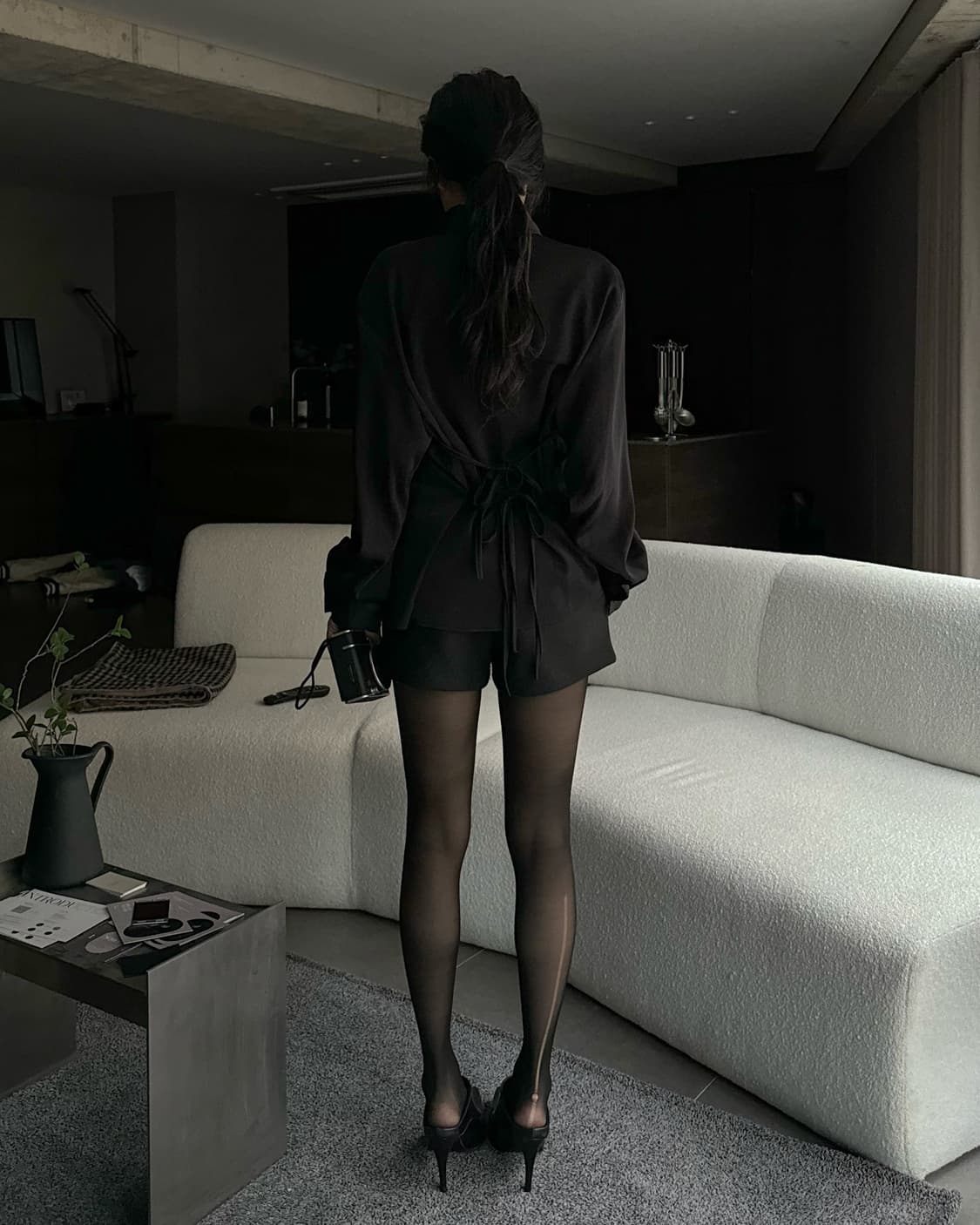 새틴 블랙 셔츠 상품이미지4