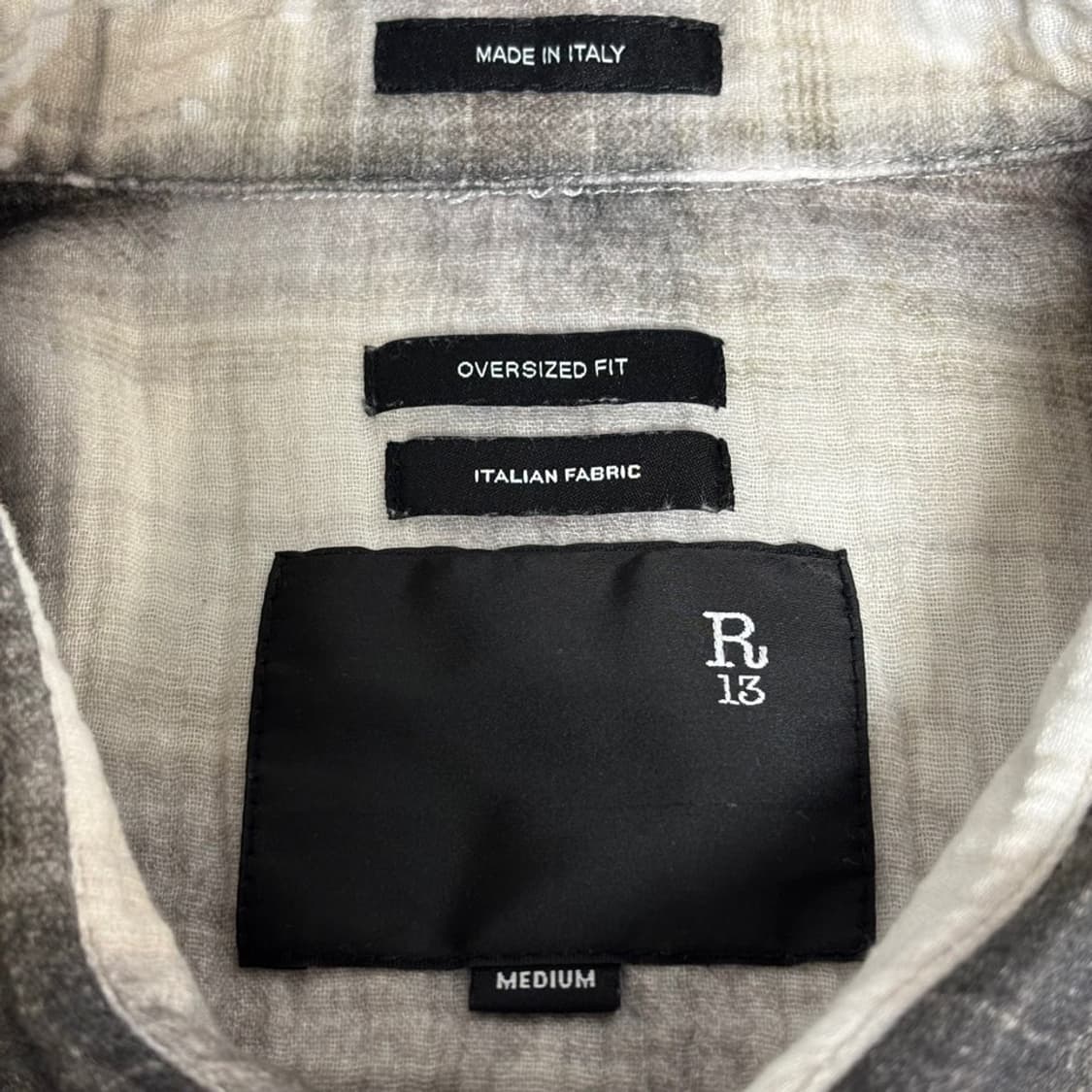 M) R13 알써티 드랍 넥 셔츠 블리치 상품이미지3