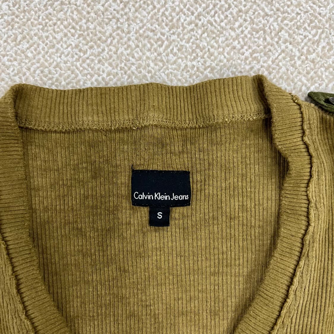 S 캘빈클라인 빈티지 워싱 골지 티셔츠 0203M1 상품이미지2