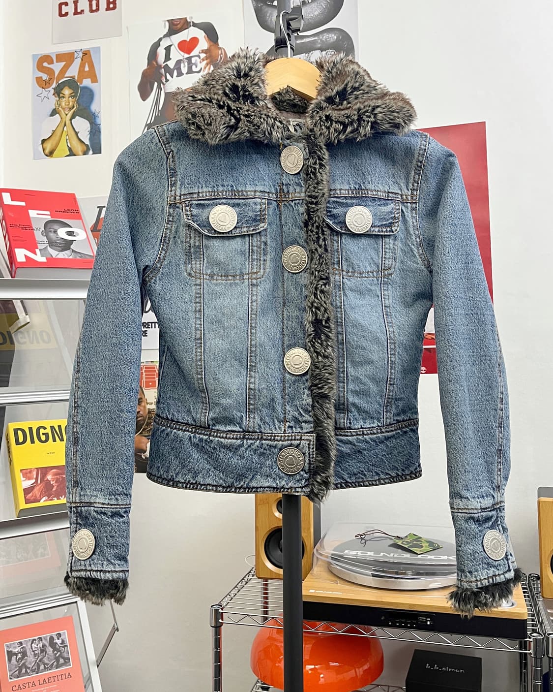 올드 빈티지 퍼 카라넥 데님 자켓 상품이미지5