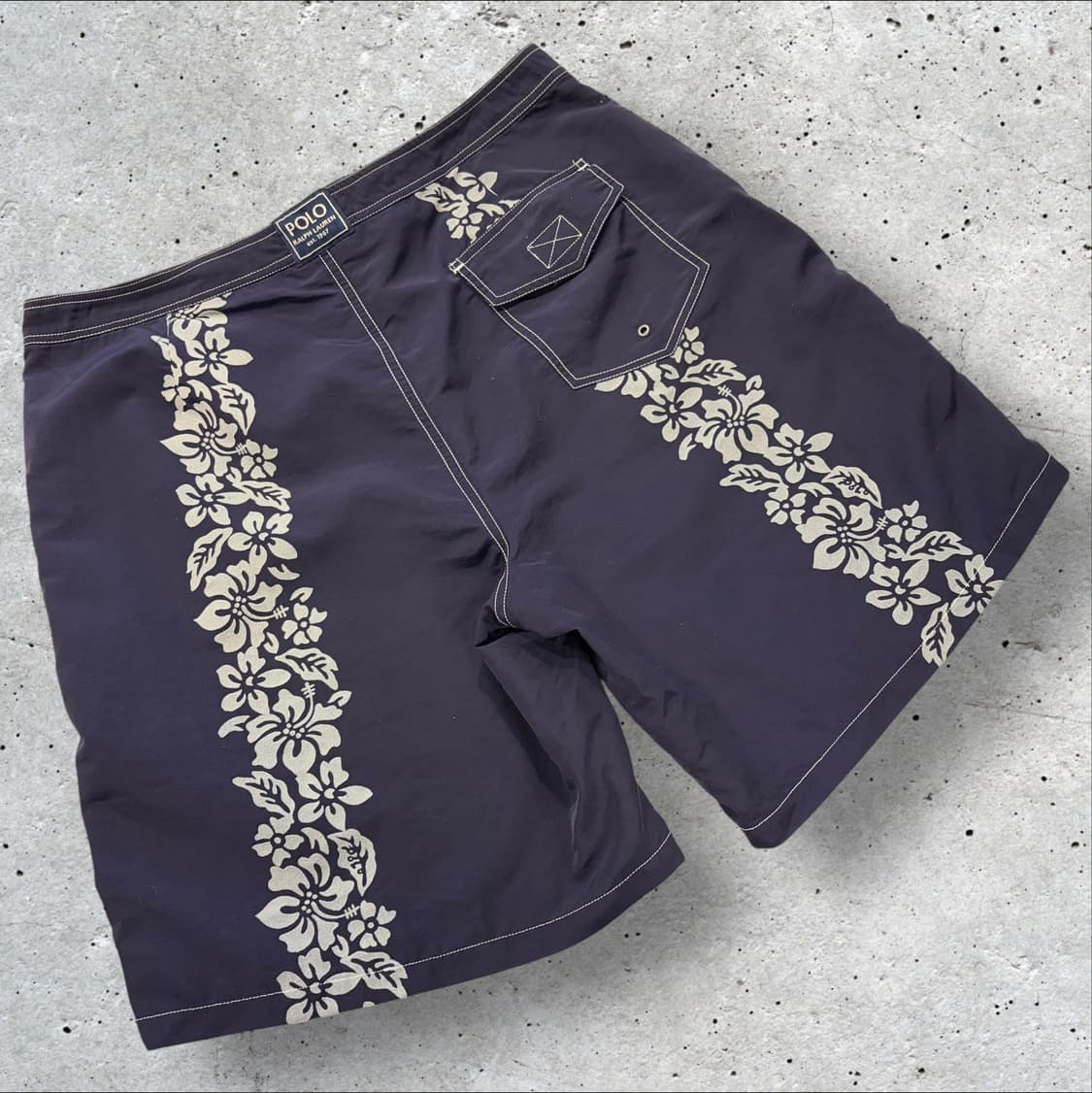 [34] 폴로 스포츠 네이비 플라워 패턴 반바지 비치웨어 C565 상품이미지2
