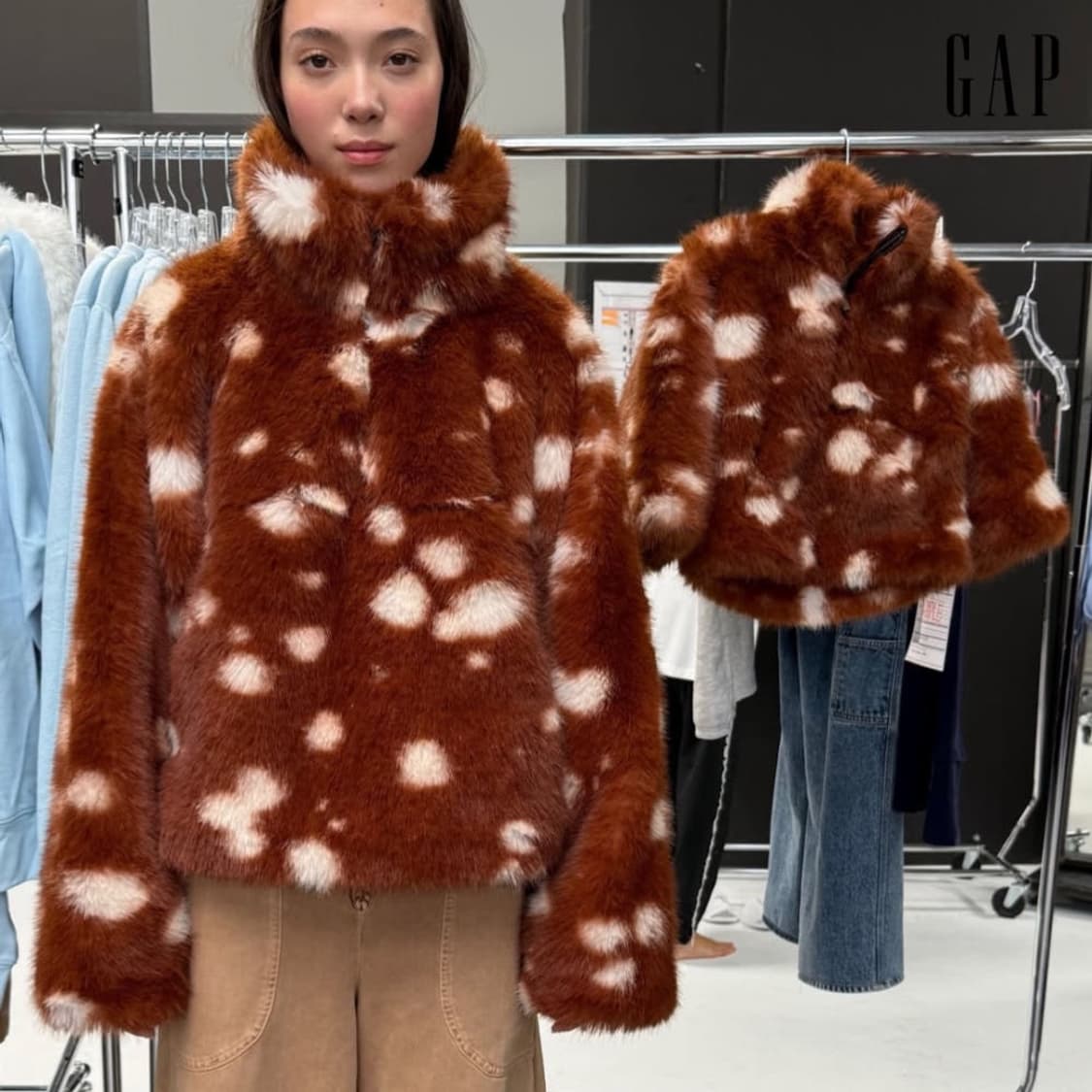 갭 X 샌디리앙 퍼 하프집 풀오버 자켓 XXS/XS 상품이미지5