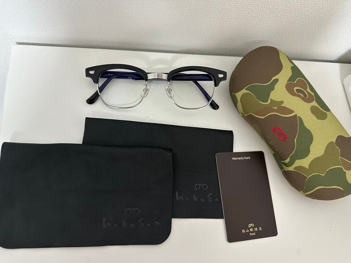 백산안경 린디브로우 블랙/실버 하금테 상품이미지1