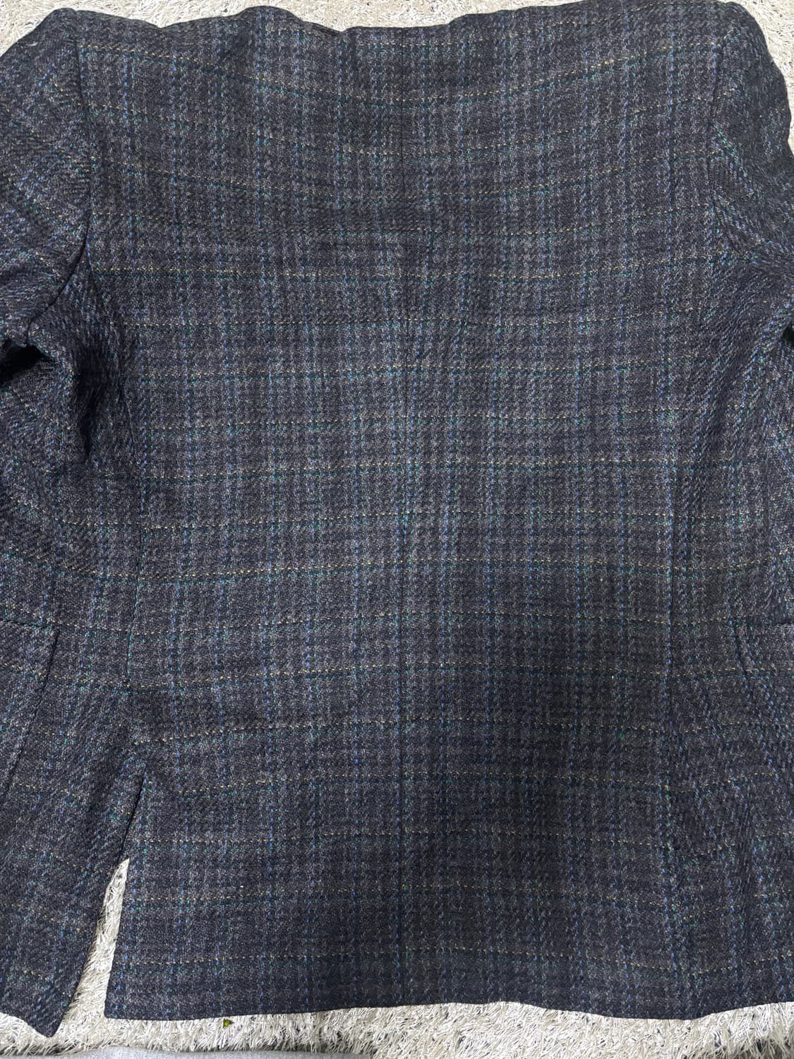 스코틀랜드 원단 울 체크 블레이저 사이즈 105 상품이미지10