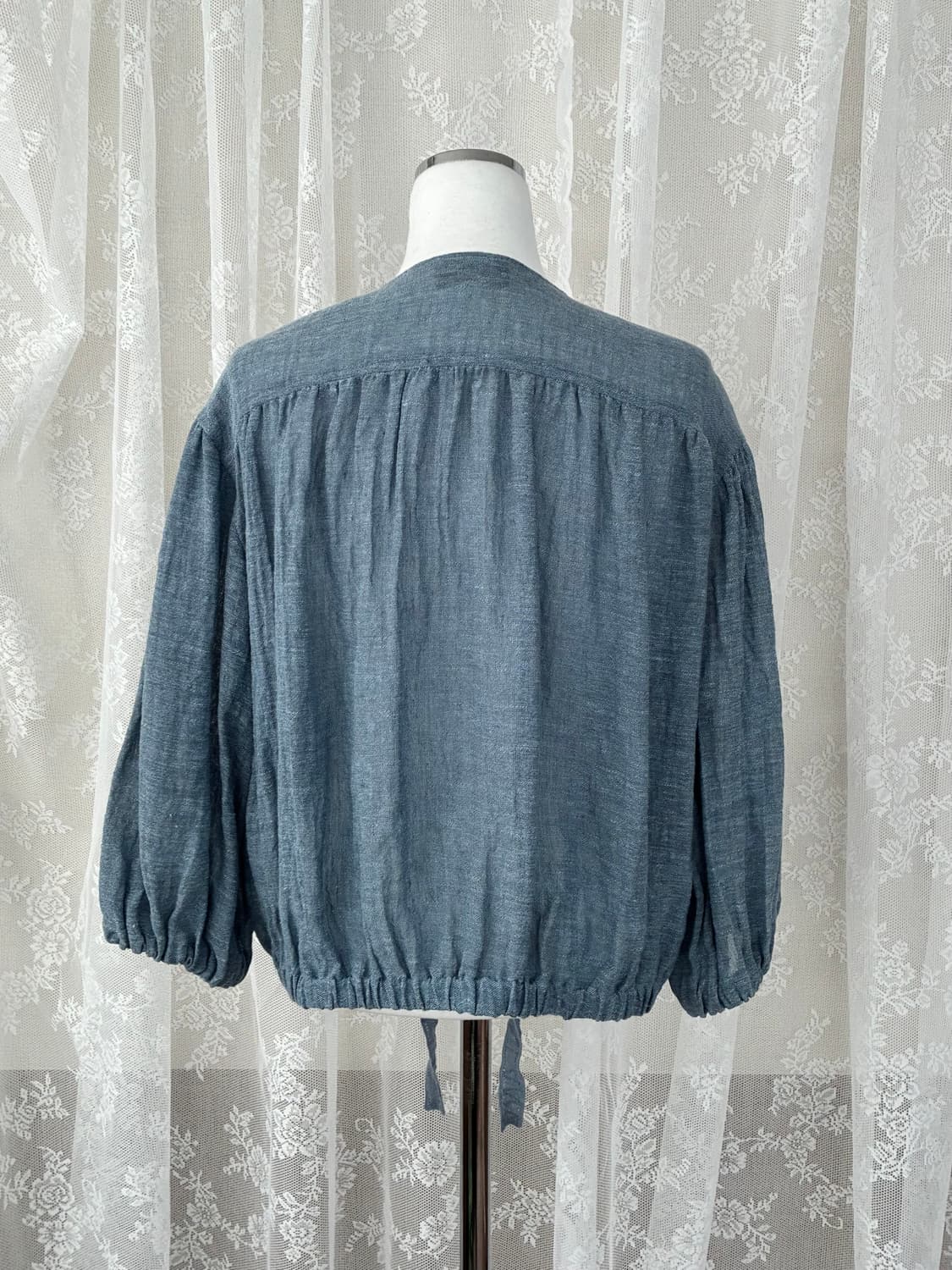 83-94-160) 한섬 랑방컬렉션 린넨 블라우스 블루 상품이미지2