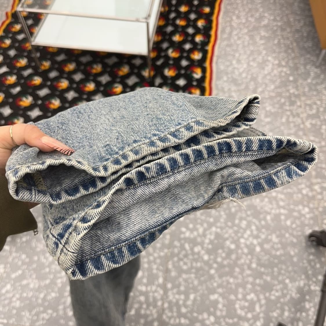 플랙 X OAM 빈티지 연청 오렌지패치 데님팬츠 32인치 C08191 상품이미지8