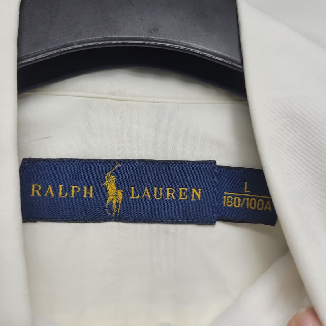 L 폴로 오버핏 화이트 셔츠 상품이미지5