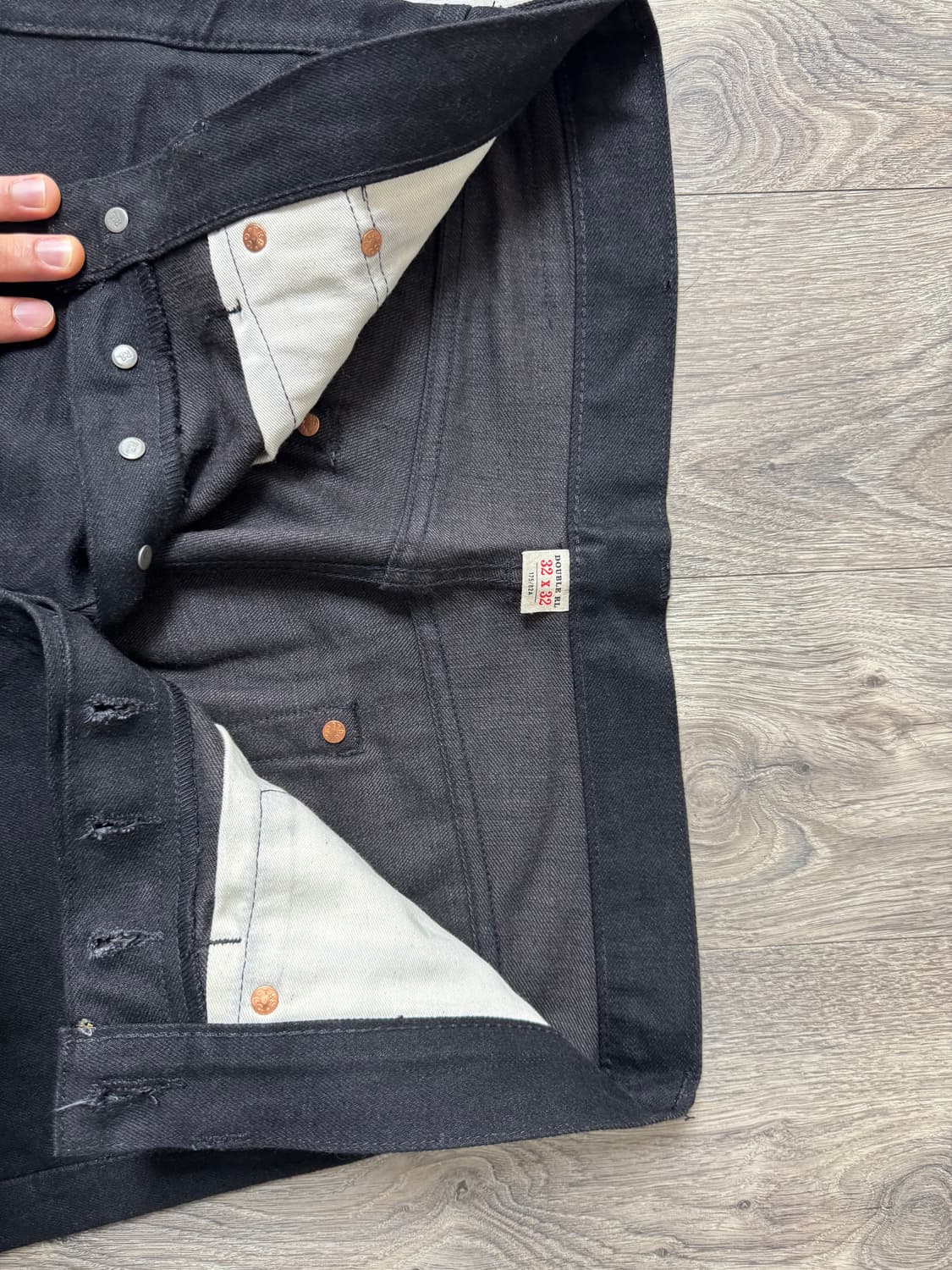 32/32 더블알엘 빈티지5포켓 블랙온블랙 데님 상품이미지3