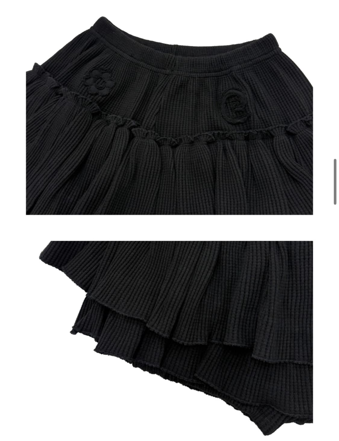 플라즈마 미니 스커트/메들리 아플리케 와플 웨스턴 캉캉 티어드 프릴 치마 상품이미지2