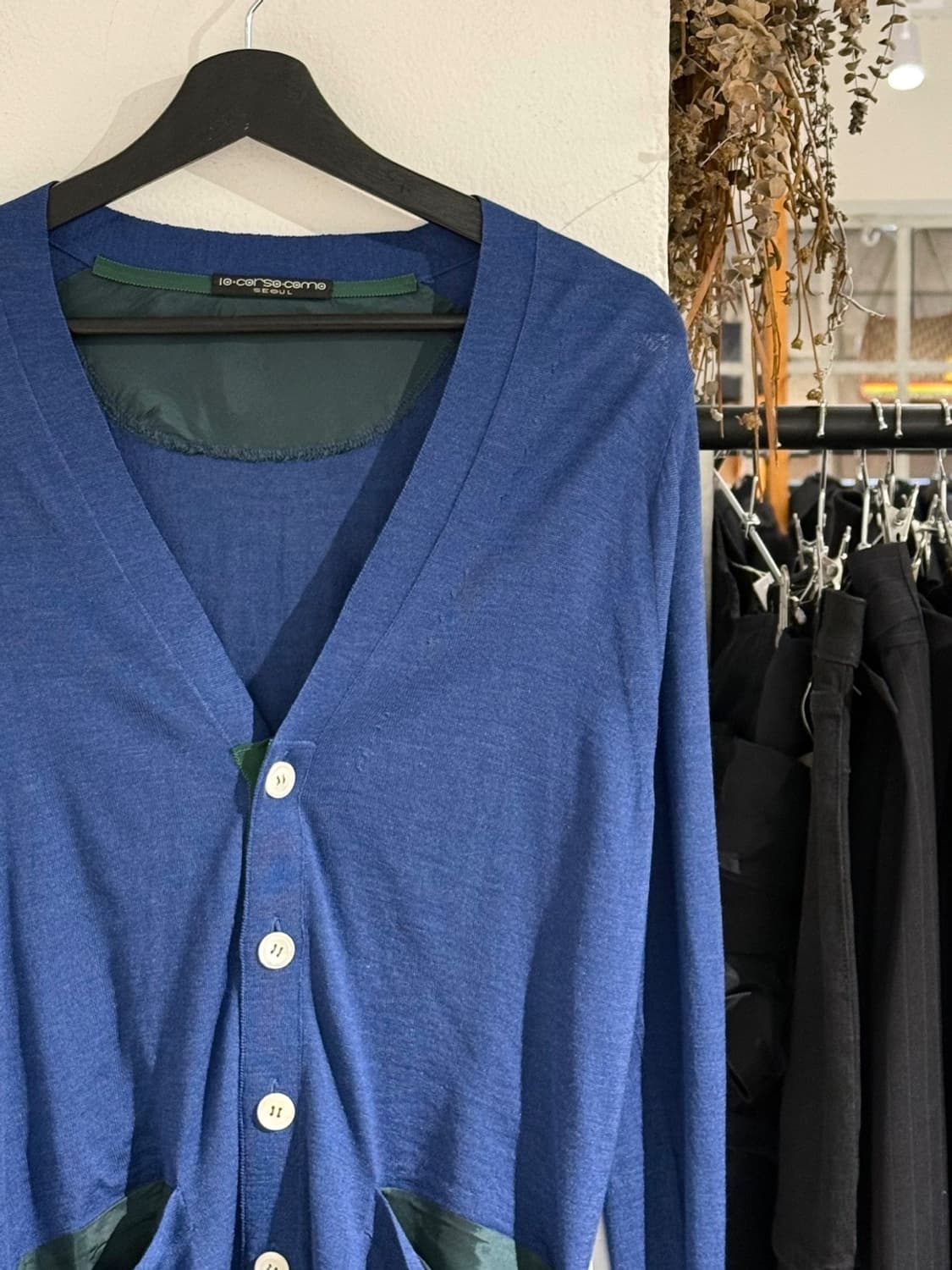 사카이 블루 울 캐시미어 실크 혼방 니트 가디건 상품이미지3
