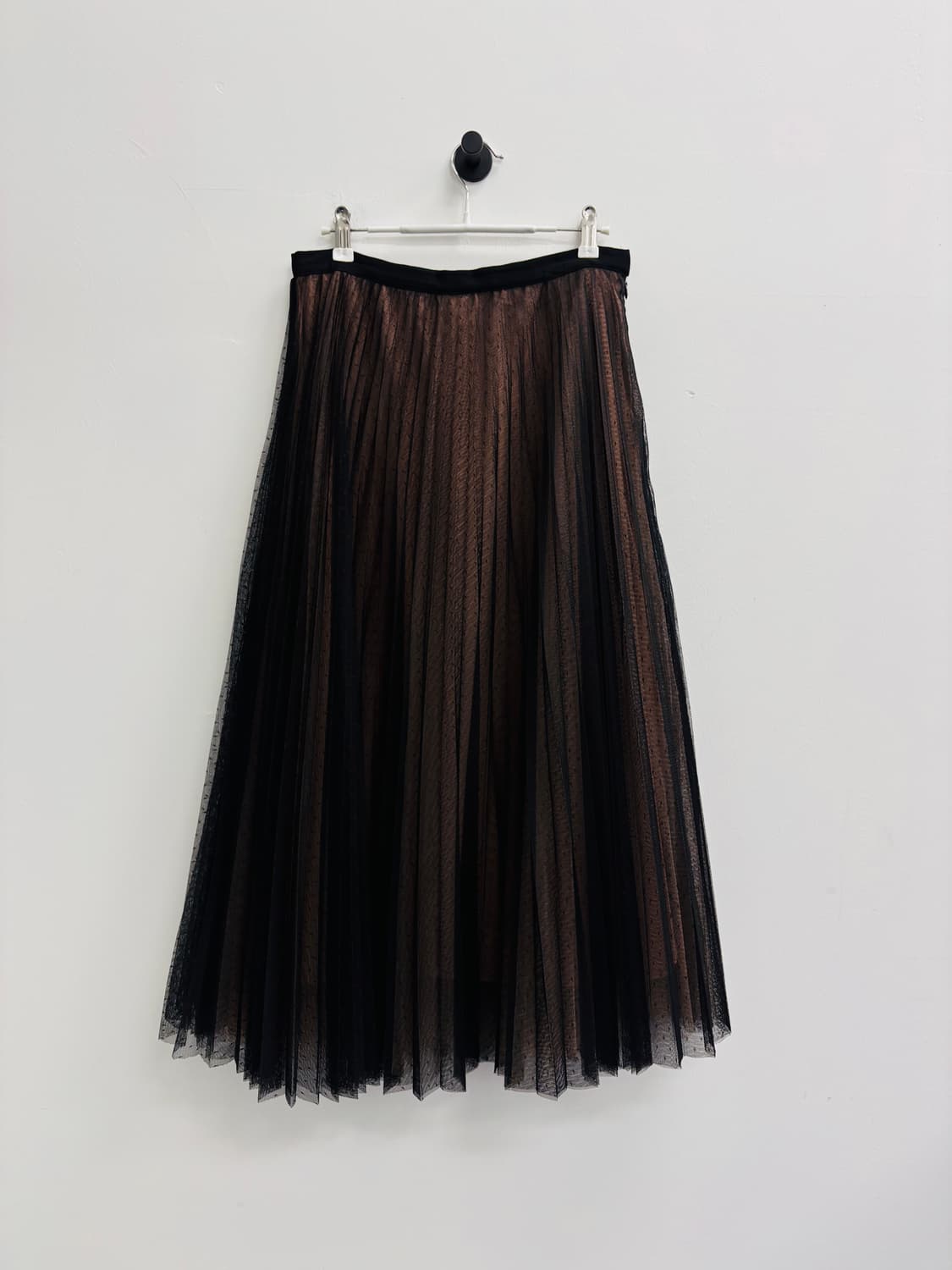 오르(ORR) 티어드 튤 매쉬 롱 스커트 블랙 상품이미지1