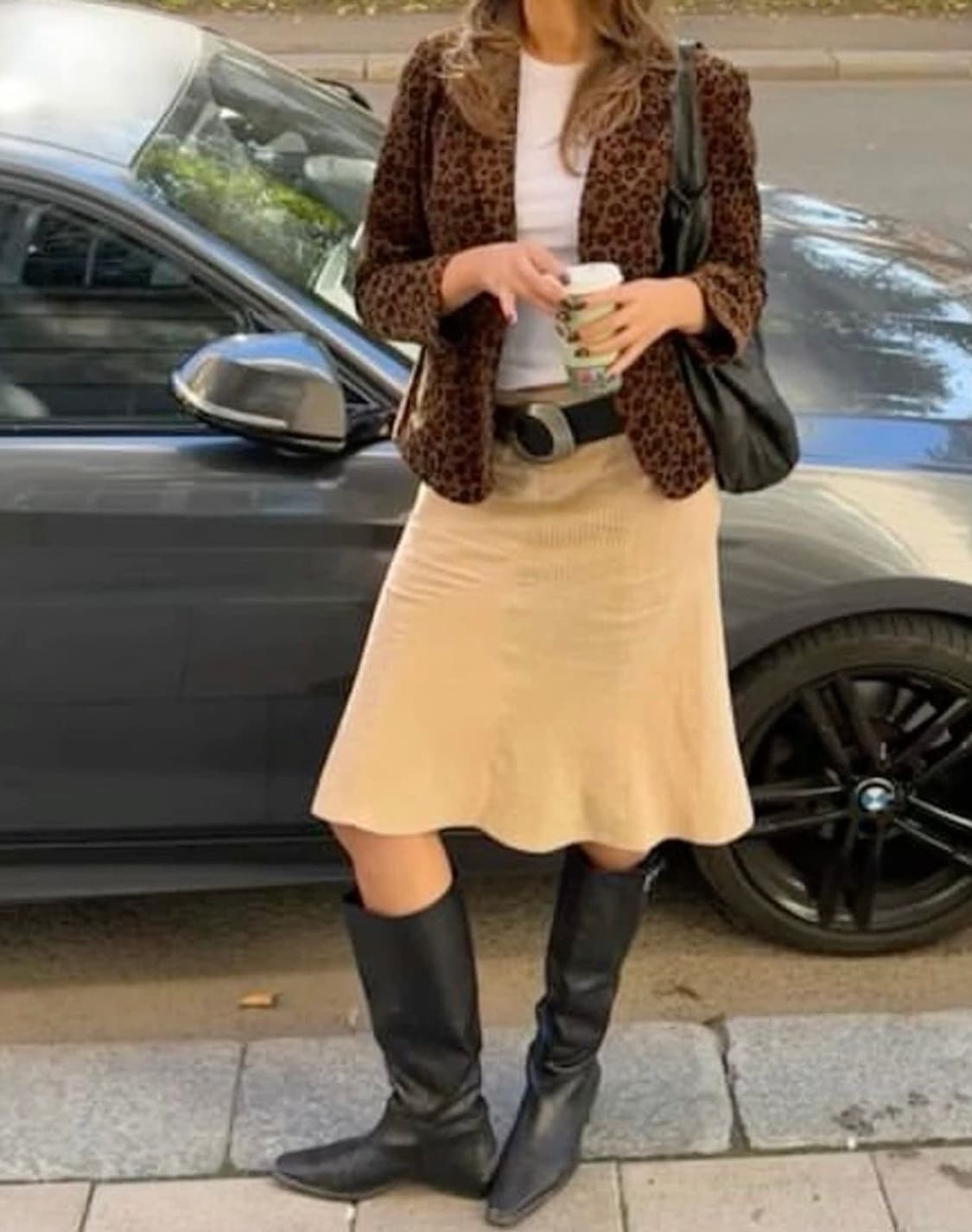 다크네이비 도트 머메이드 미디스커트 빈티지 상품이미지4