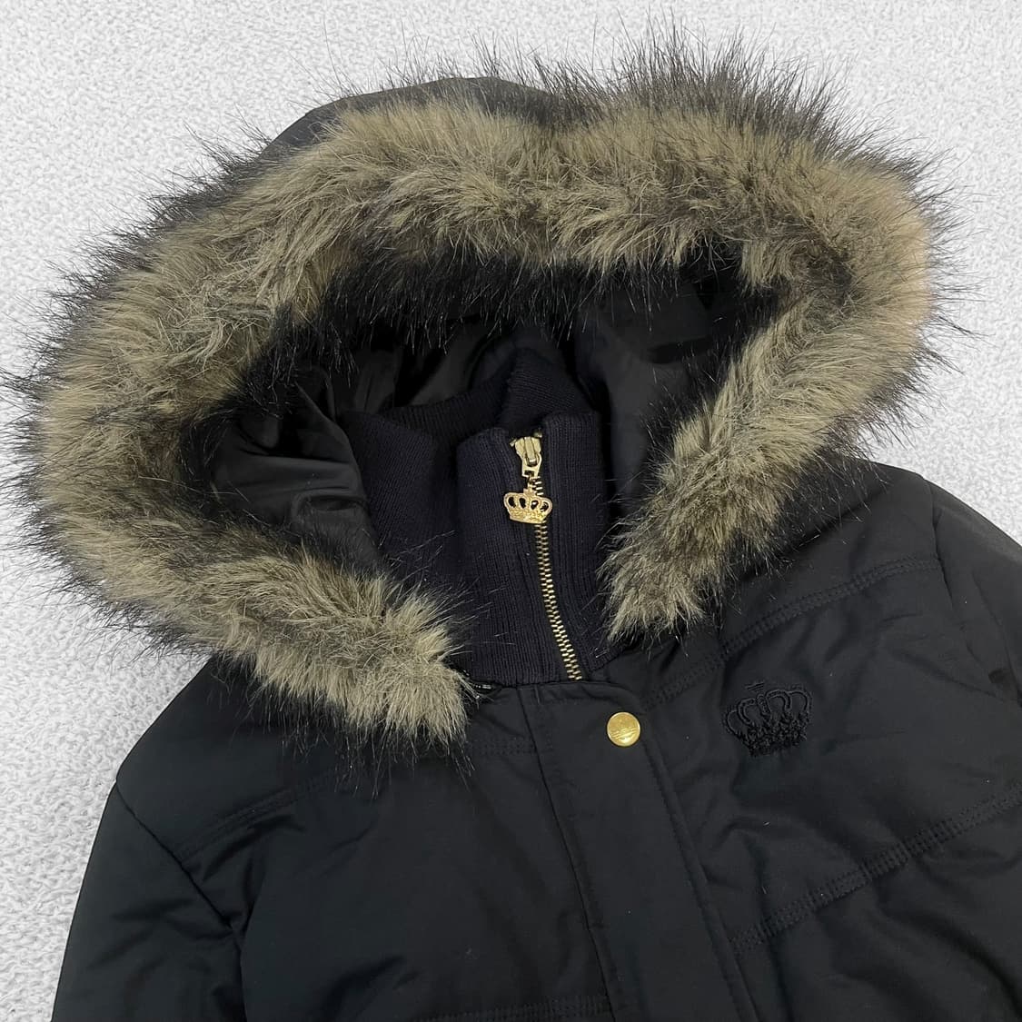 아디다스 y2k 미시엘리엇 퍼 후드 숏 패딩 블랙 상품이미지5