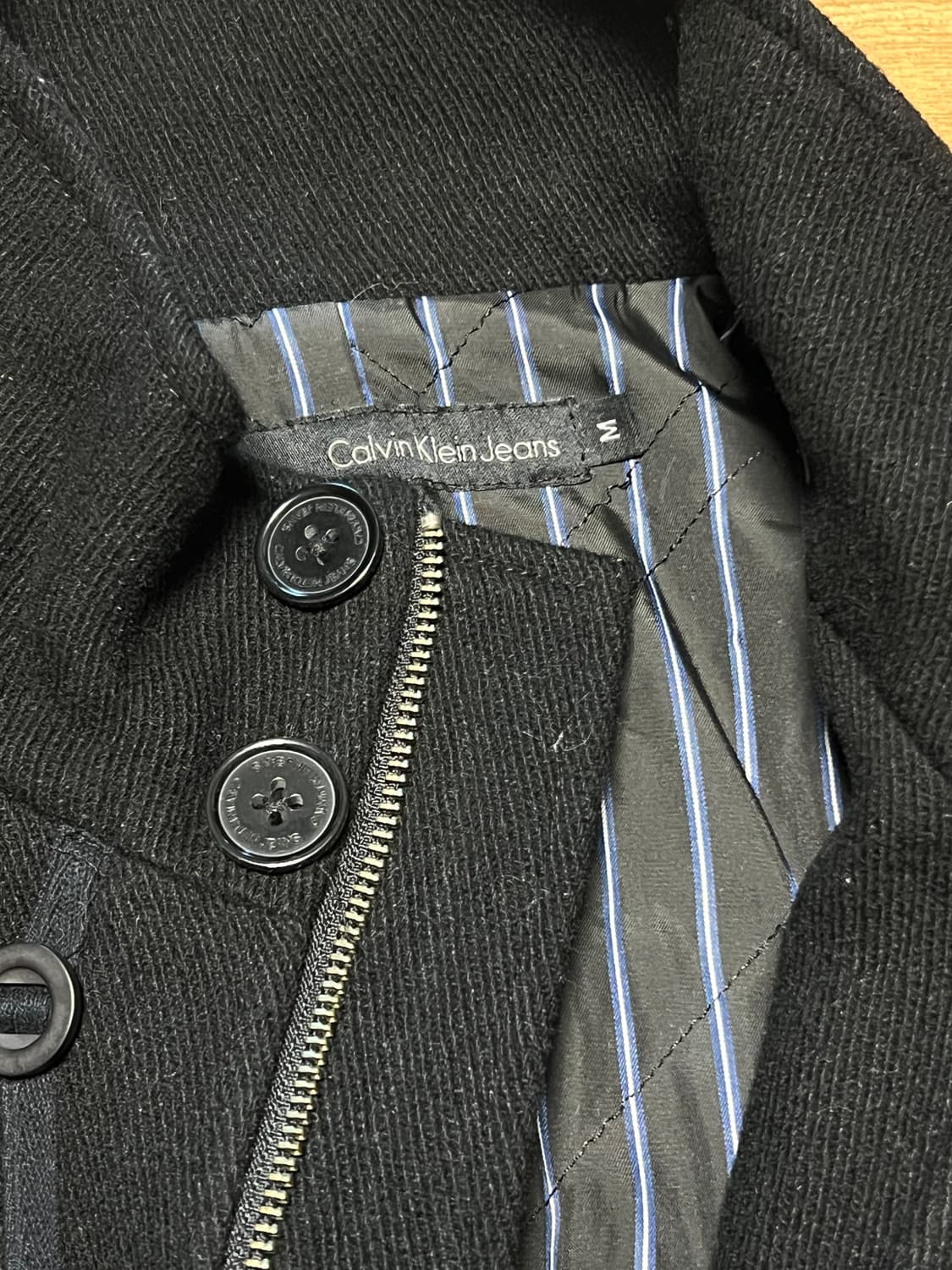 캘빈클라인진스 하프 울코트 M 블랙 상품이미지3