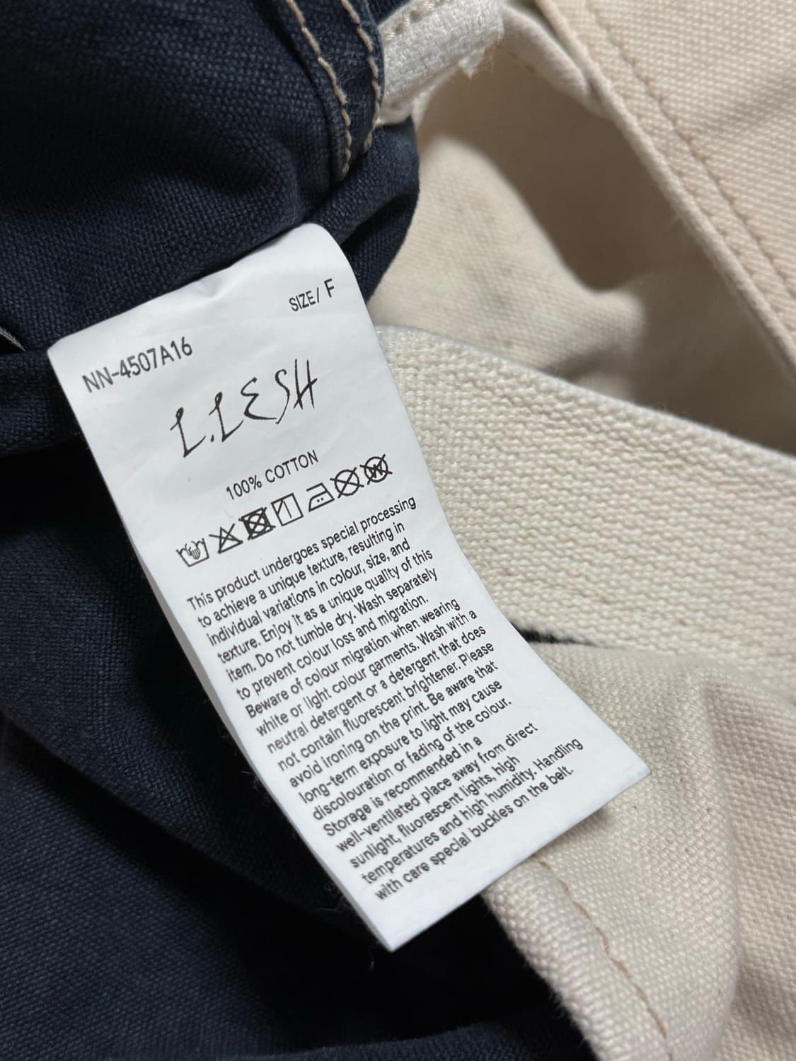 25AW Niceness 나이스네스 L.LESH 토트백 내츄럴 네이비 상품이미지6