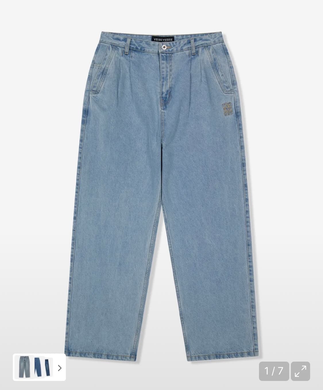 예스아이씨 투턱 데님 청바지 팬츠 light indigo m 상품이미지1