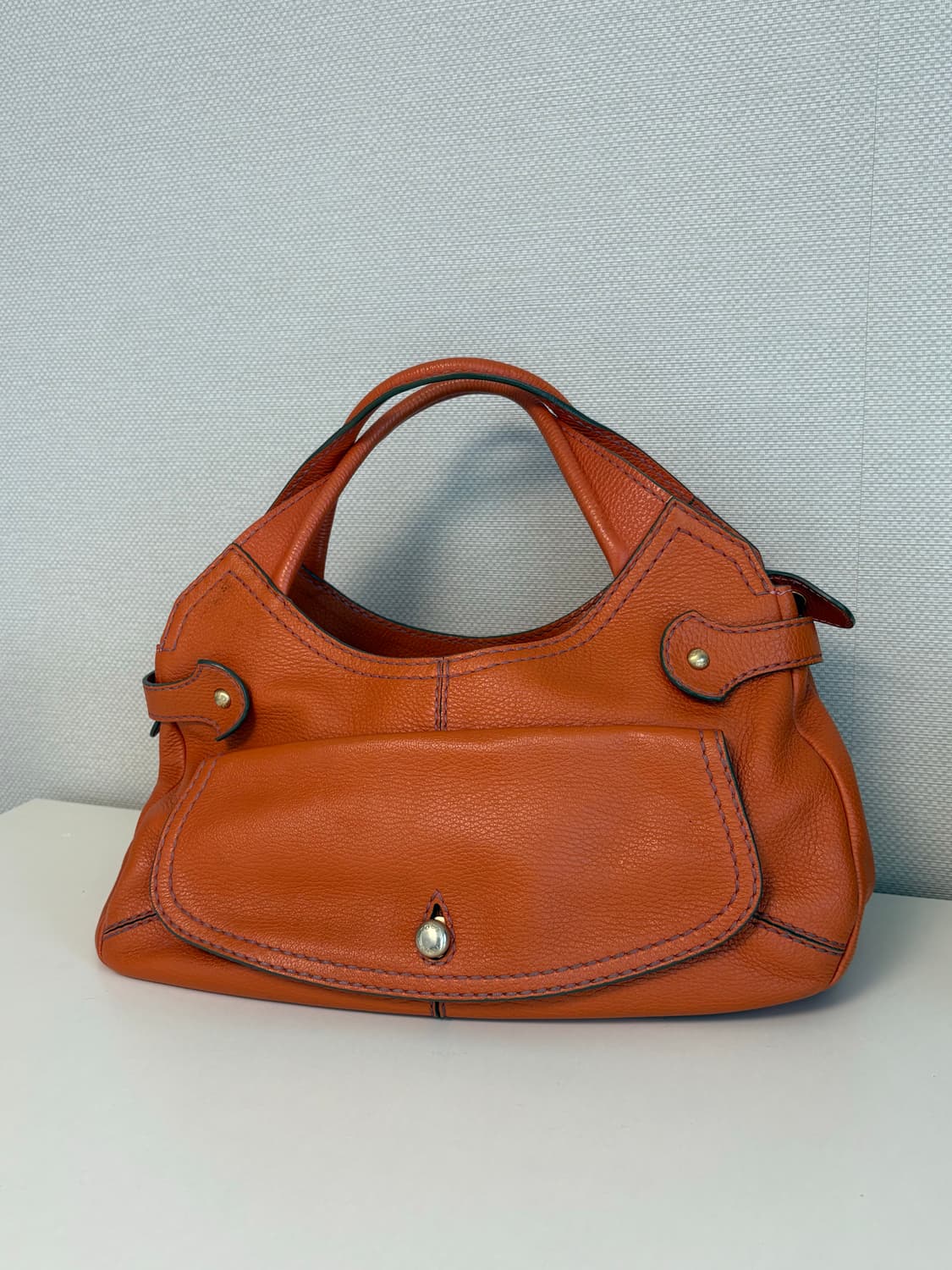 토즈 오렌지색 빈티지 가죽 숄더백 상품이미지1